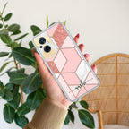 Marble Pink Customize Anti Yellow Case For Oppo F21 Pro (5G)