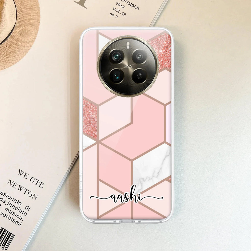 Marble Pink Customize Transparent Silicon Case For Realme 11 5G
