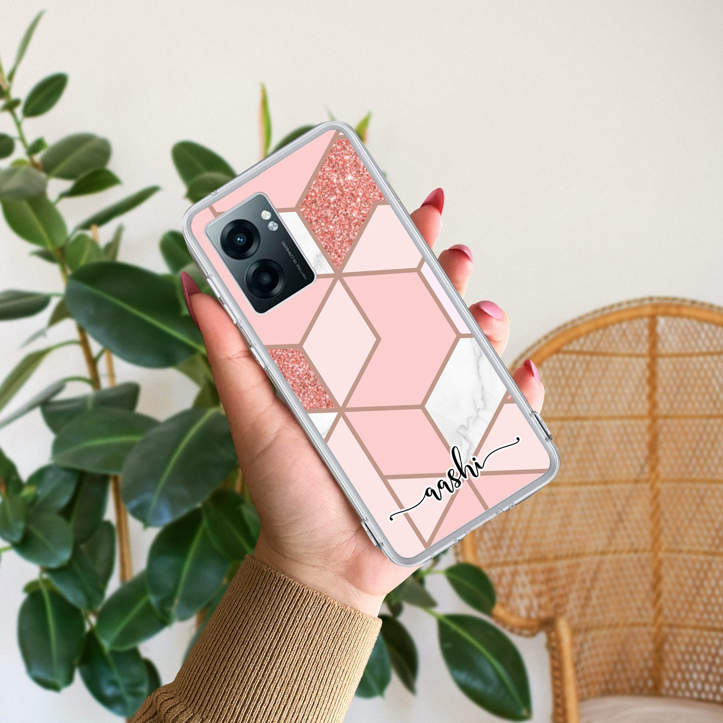 Marble Pink Customize Transparent Silicon Case For Realme/Narzo - ShopOnCliQ