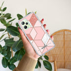 Marble Pink Customize Anti Yelllow Case For Realme C35 / Realme Narzo 50A Prime