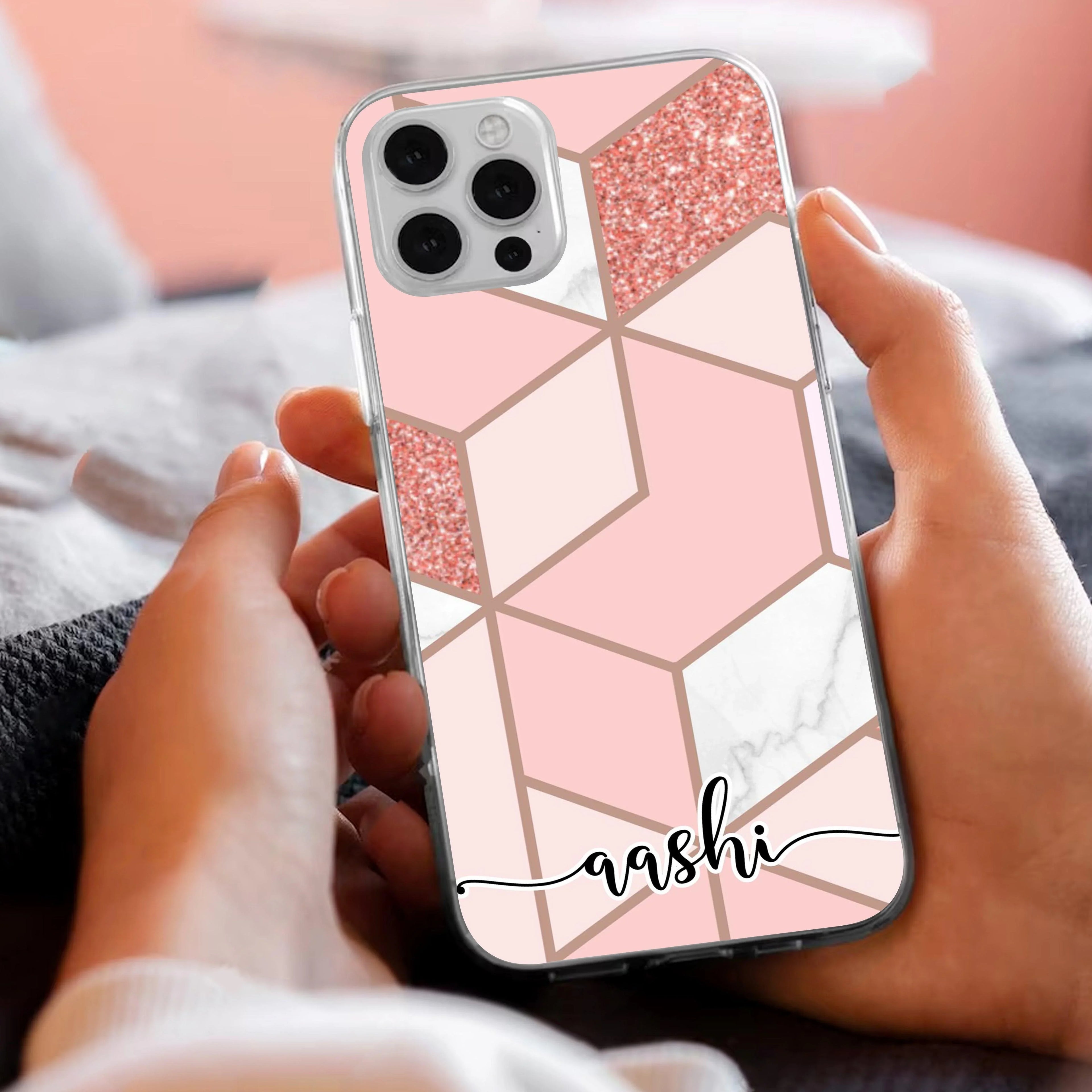 Marble Pink Customize Anti Yelllow Case For Realme P2 Pro 5G