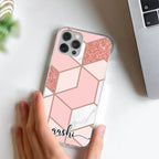 Marble Pink Customize Transparent Silicon Case For Realme 8 4G / Realme 8 Pro
