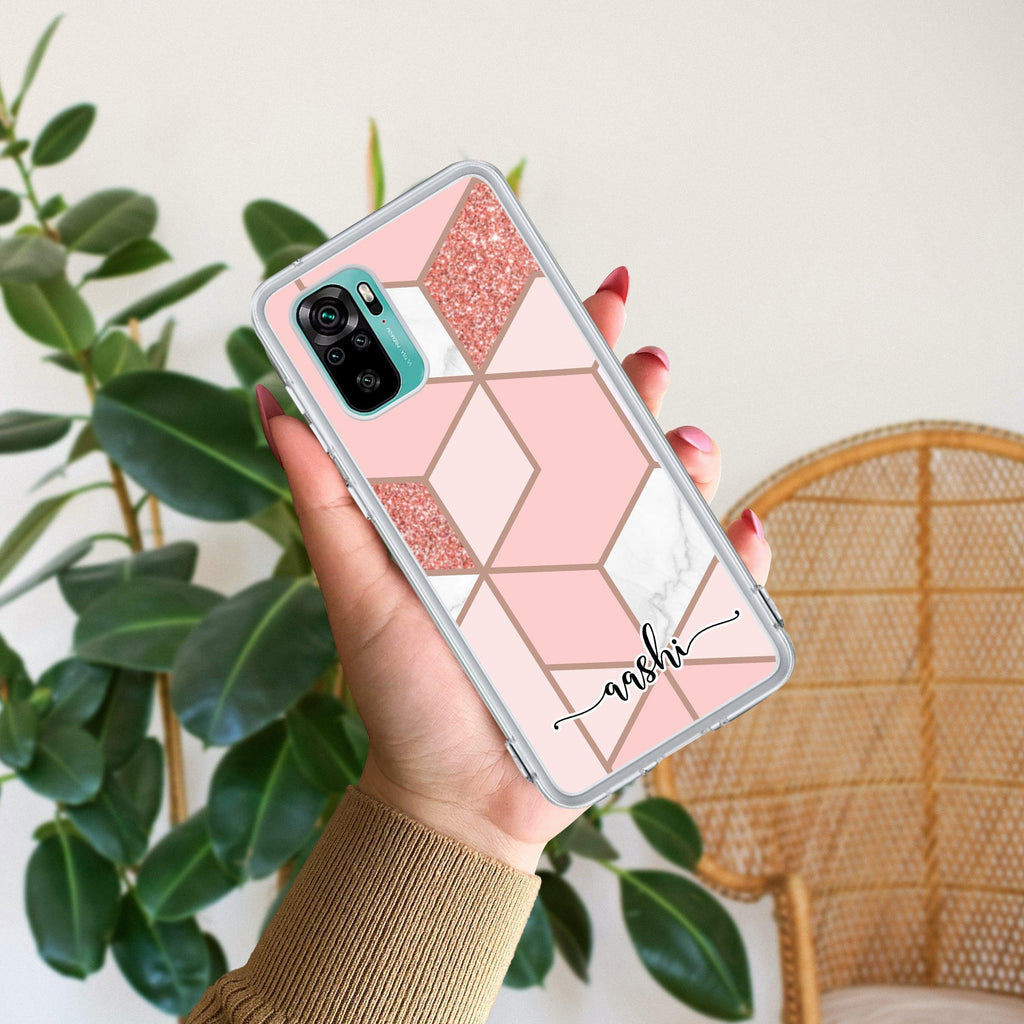 Marble Pink Customize Transparent Silicon Case For Redmi 13 5G