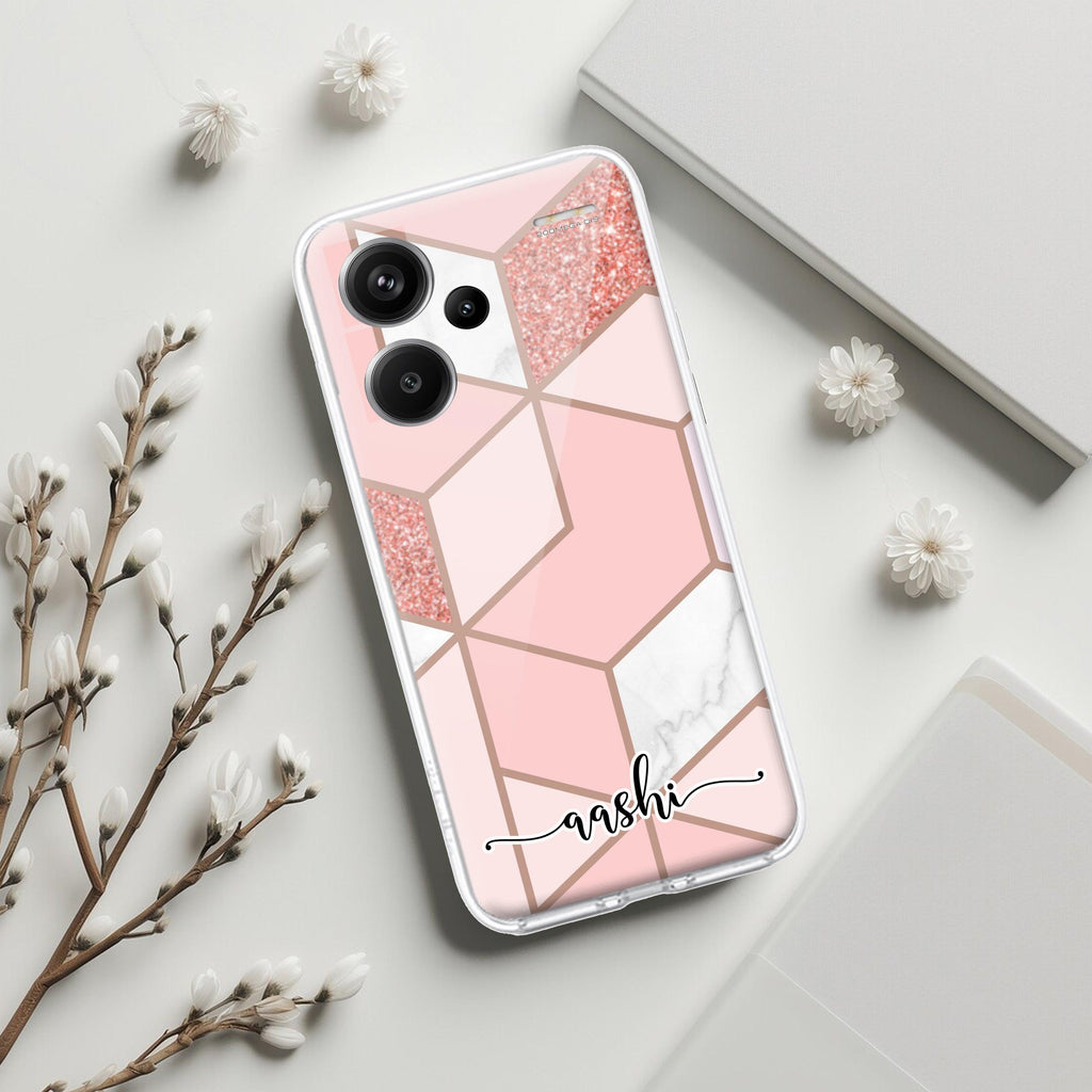 Marble Pink Customize Transparent Silicon Case For Redmi/Xiaomi - ShopOnCliQ