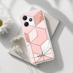 Marble Pink Customize Transparent Silicon Case For Redmi 12 5G