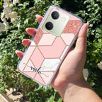 Marble Pink Customize Transparent Silicon Case For Vivo V29 Pro 5G