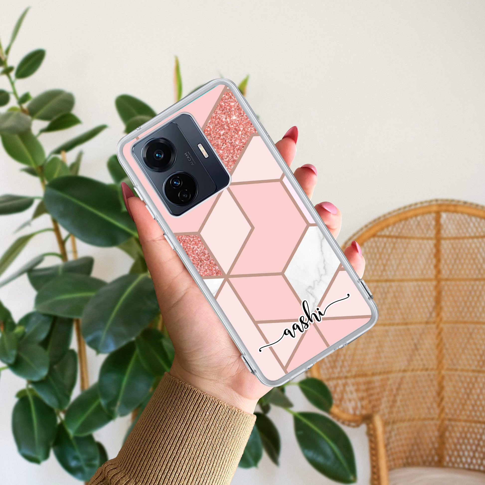 Marble Pink Customize Transparent Silicon Case For Vivo ShopOnCliQ