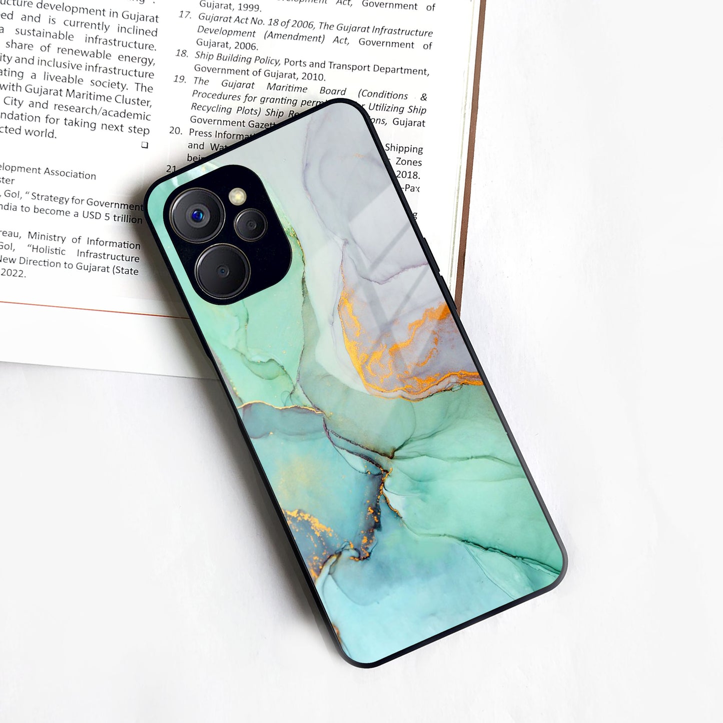 Marble Glass Finish Phone Case And Cover For Realme/Narzo