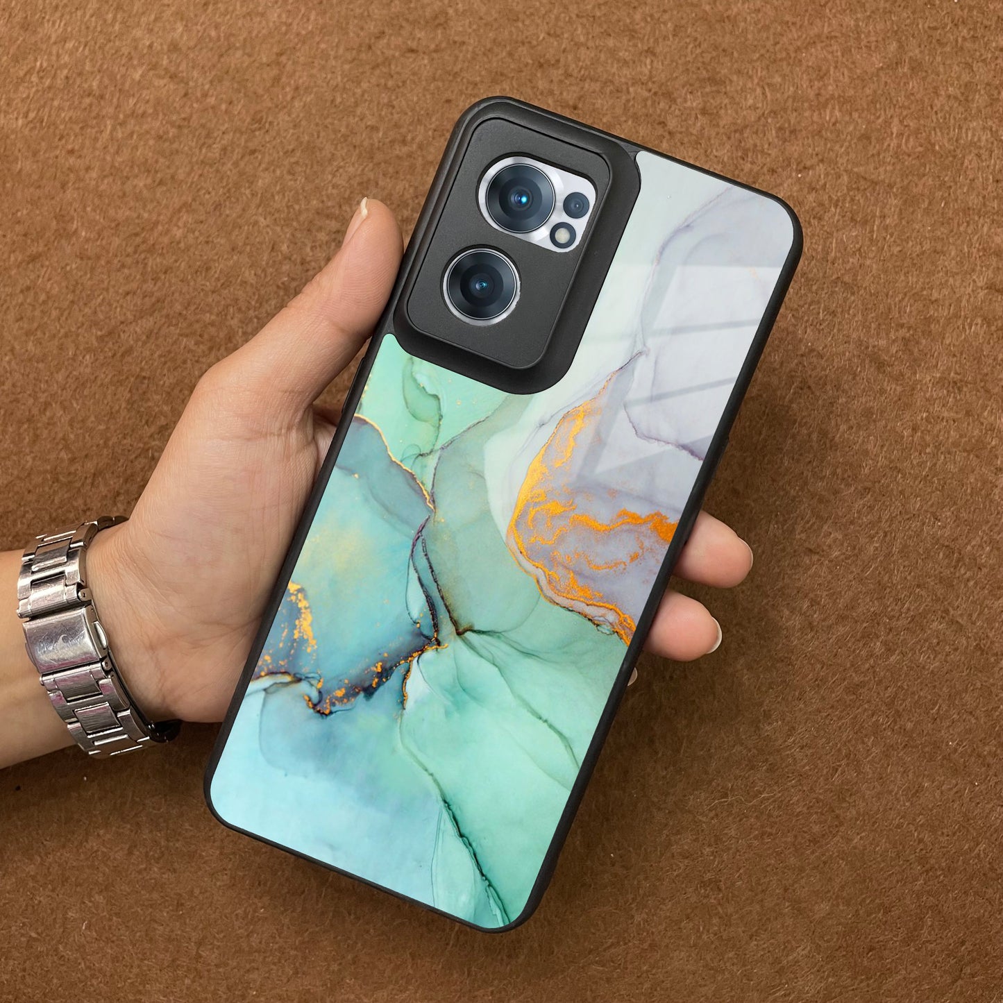 Marble Glass Finish Phone Case And Cover For OnePlus