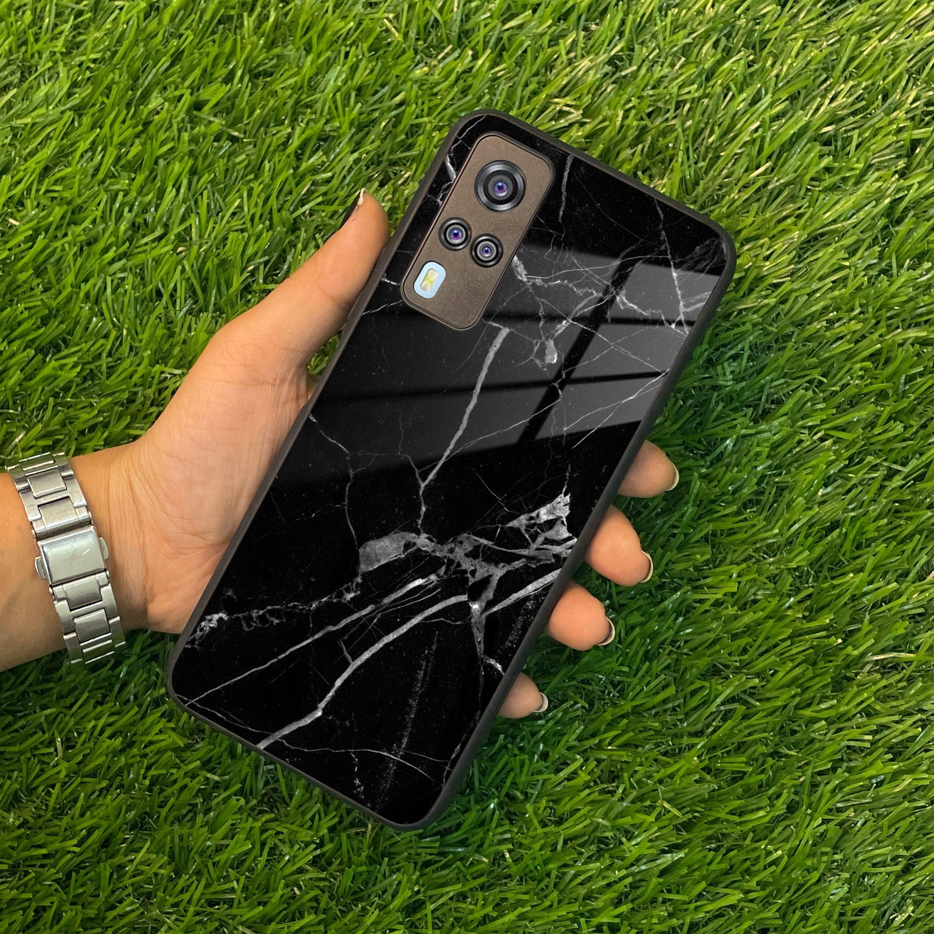 Black Marble Patter Glass Case Cover For Vivo - ShopOnCliQ