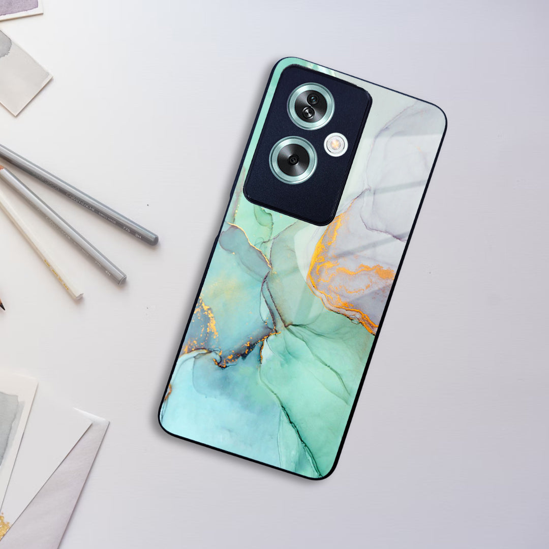Marble Glass Finish Phone Case And Cover For Oppo