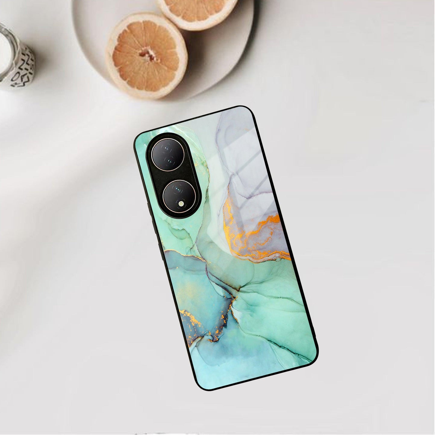 Marble Glass Finish Phone Case And Cover For Vivo