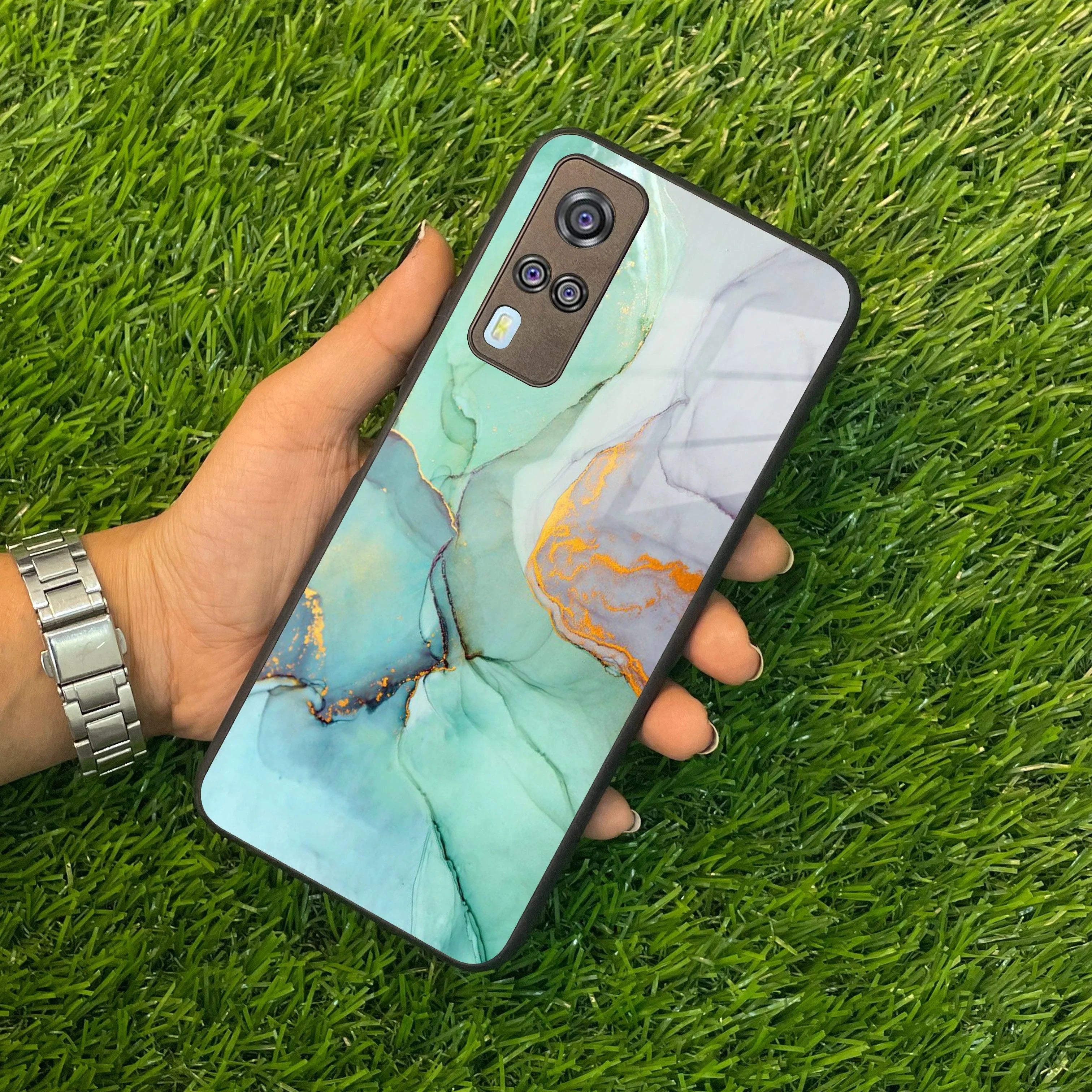 Marble Glass Finish Phone Case And Cover For Vivo - ShopOnCliQ