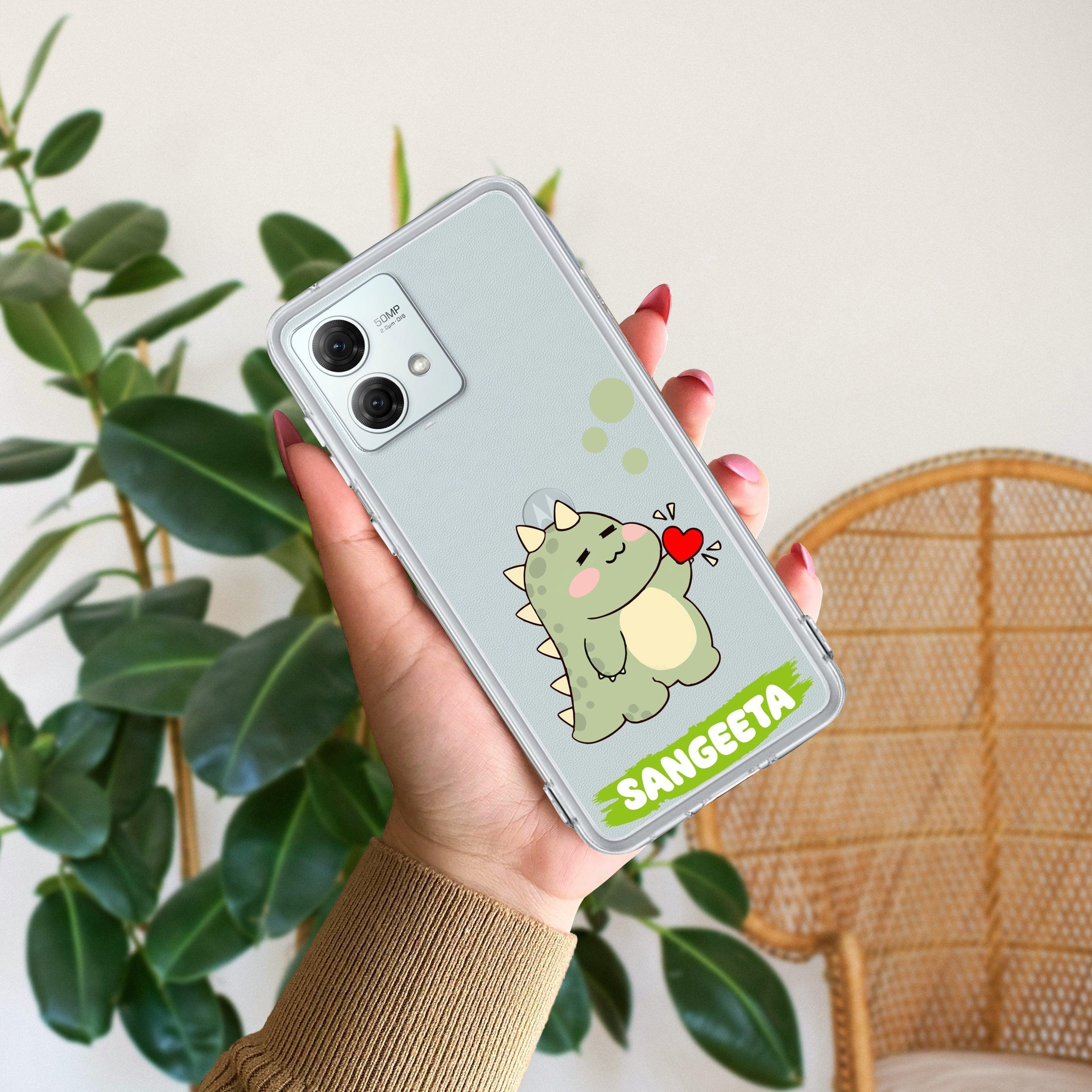 Mini Dino Customize Transparent Silicon Case For Motorola Edge 60 Pro 5G