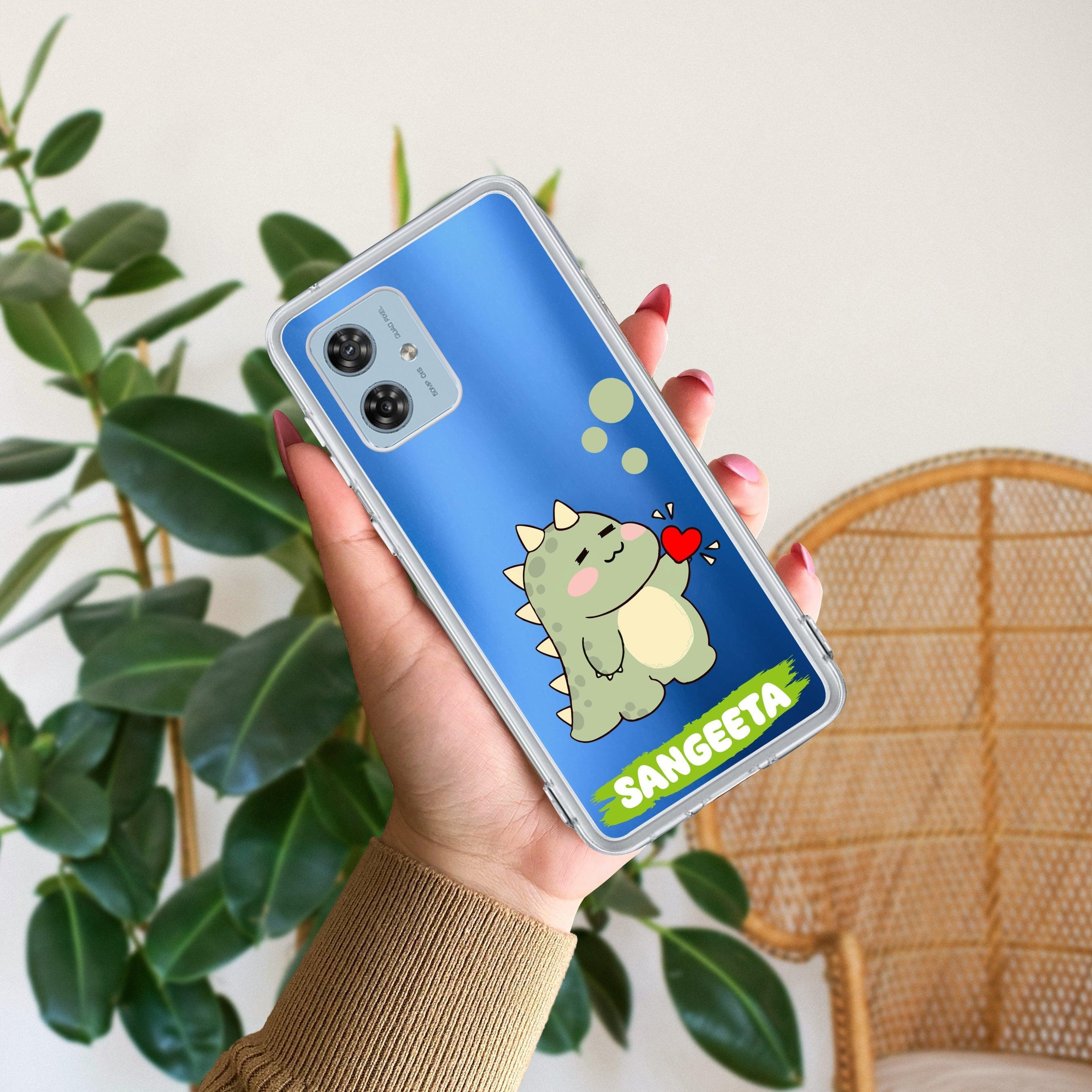 Mini Dino Customize Transparent Silicon Case For Motorola Edge 60 Fusion 5G