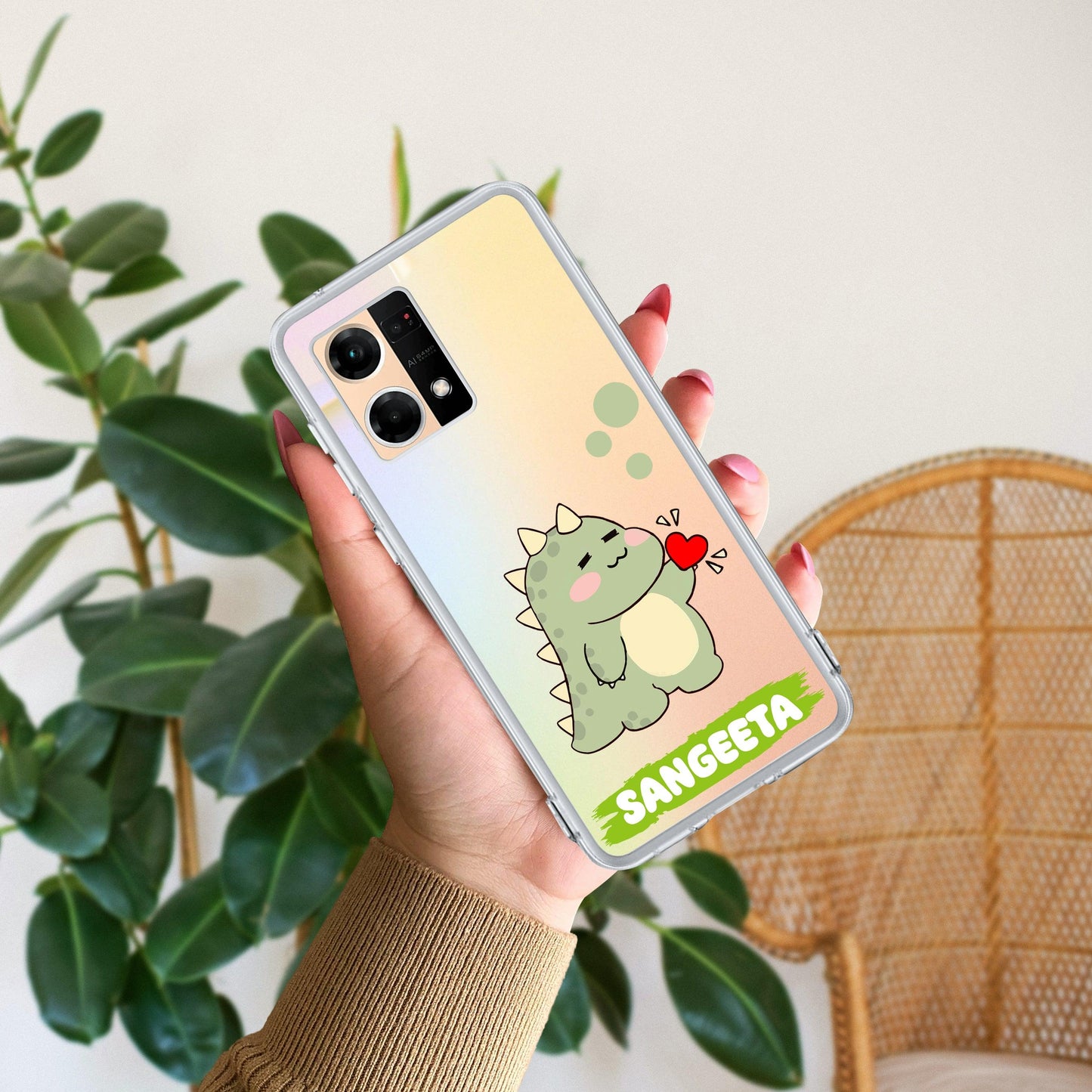 Mini Dino Customize Transparent Silicon Case For Oppo