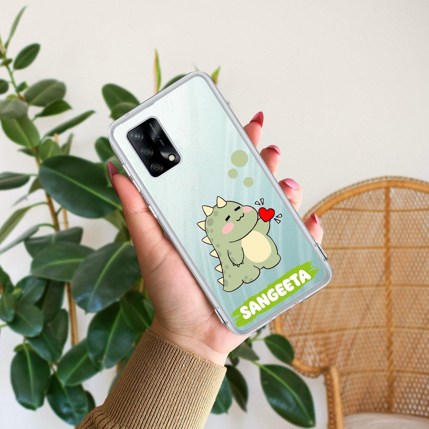 Mini Dino Customize Transparent Silicon Case For Oppo