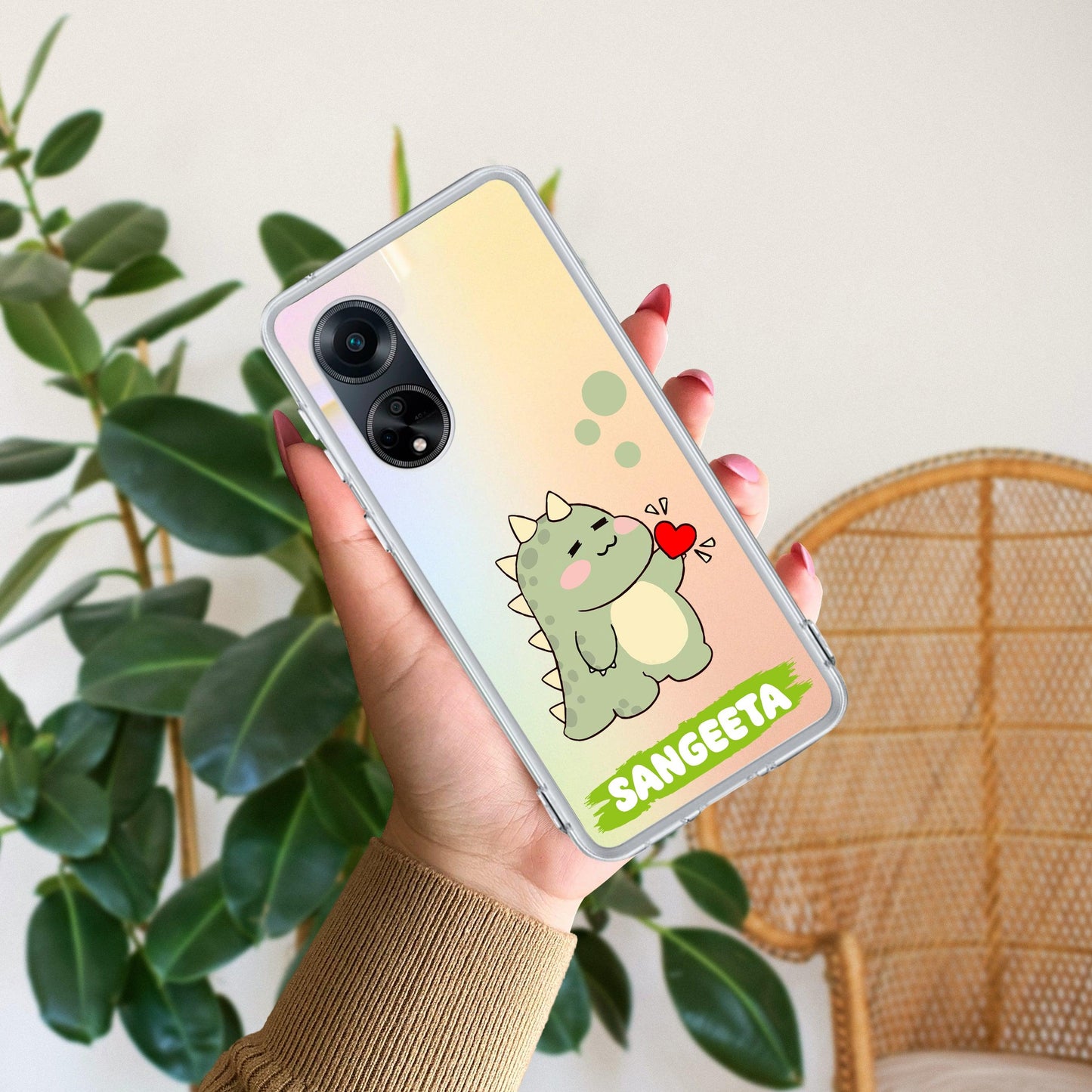Mini Dino Customize Transparent Silicon Case For Oppo