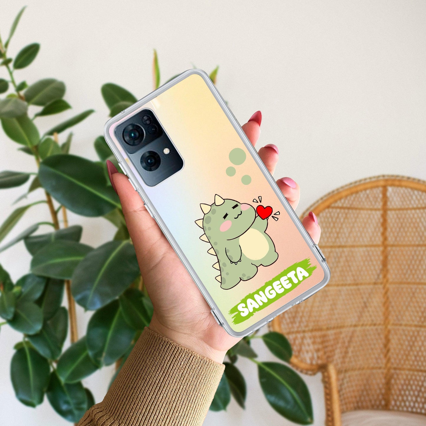 Mini Dino Customize Transparent Silicon Case For Oppo
