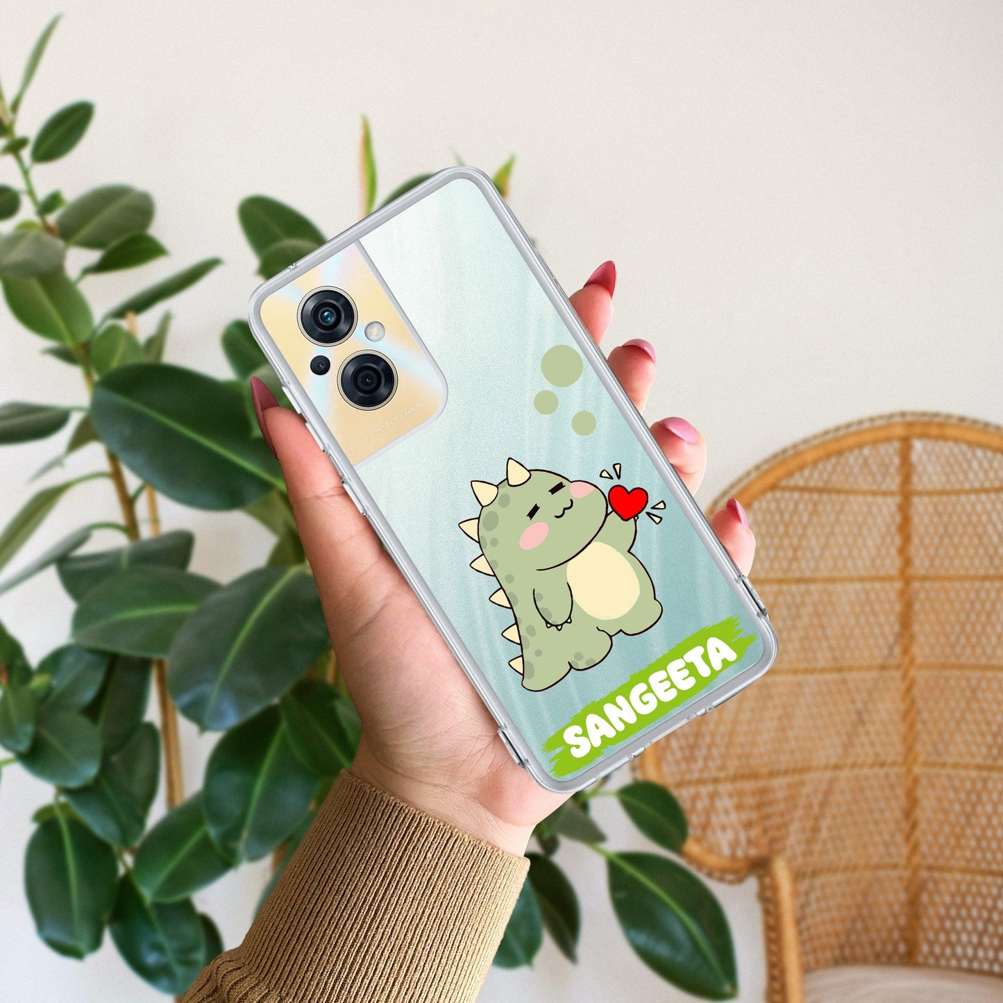 Mini Dino Customize Transparent Silicon Case For Oppo