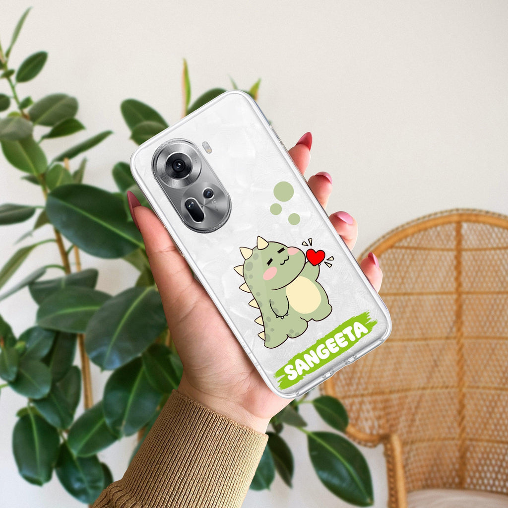 Mini Dino Customize Anti Yellow Case For Oppo Reno 11 5G