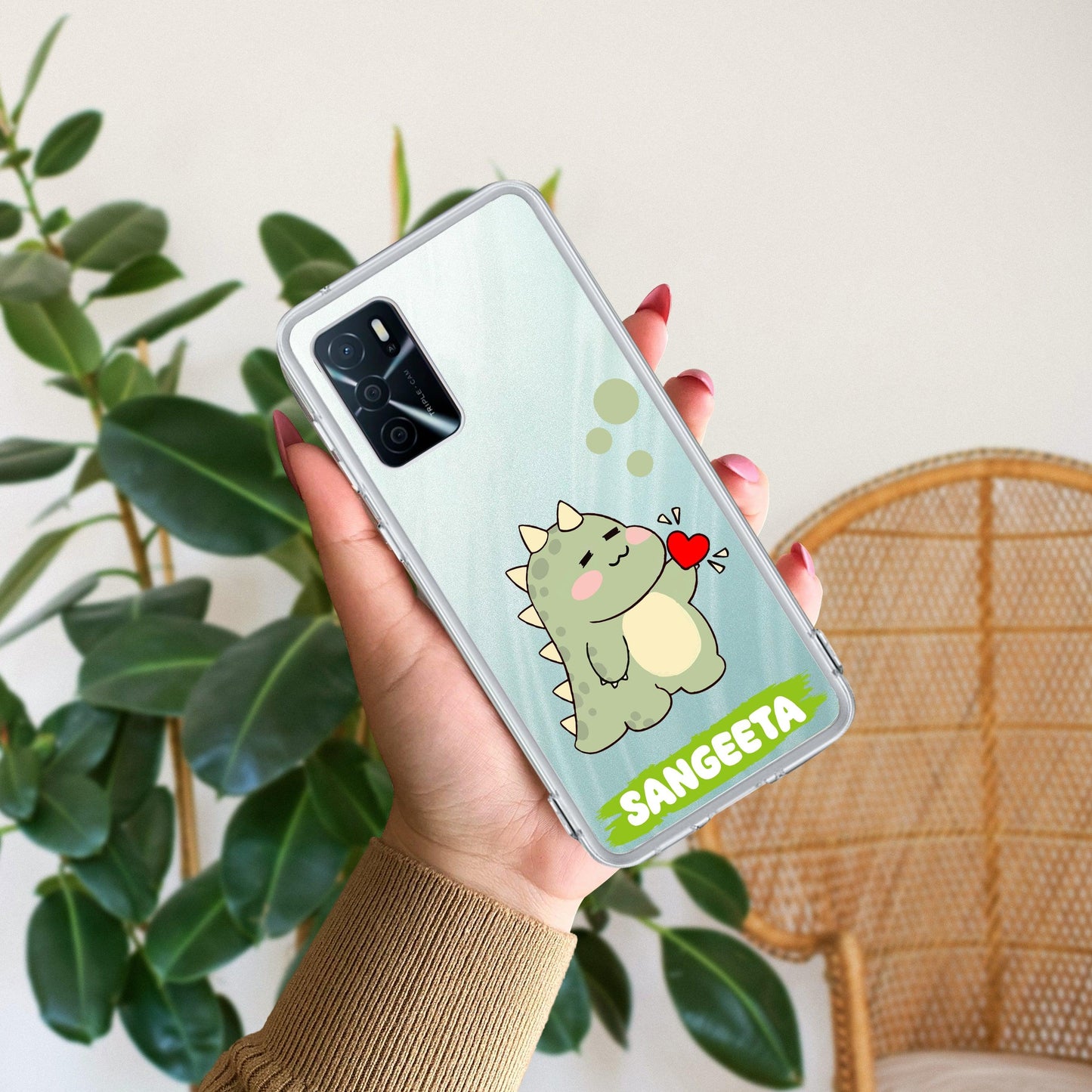 Mini Dino Customize Transparent Silicon Case For Oppo