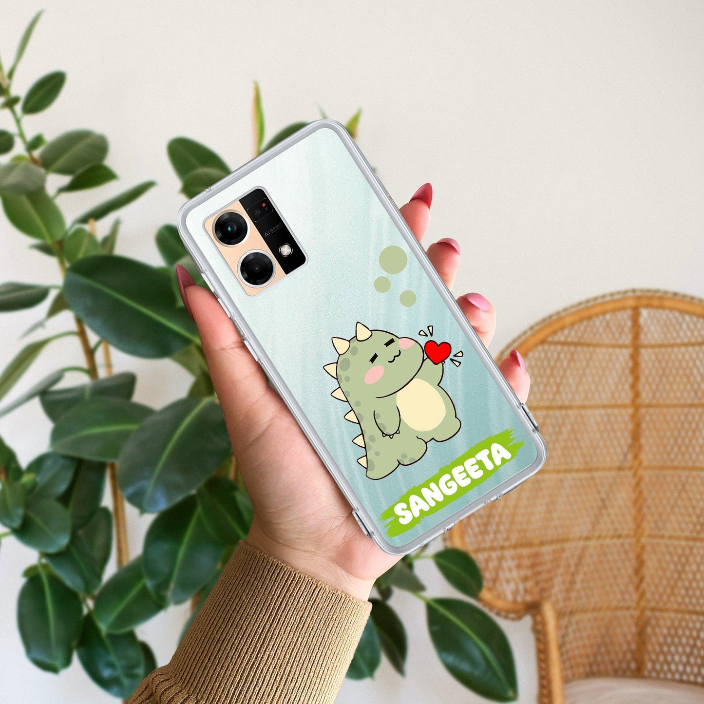 Mini Dino Customize Transparent Silicon Case For Oppo