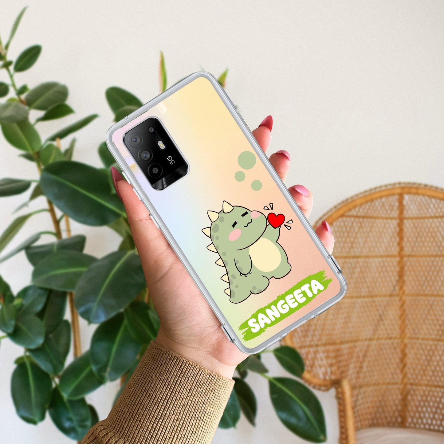 Mini Dino Customize Transparent Silicon Case For Oppo