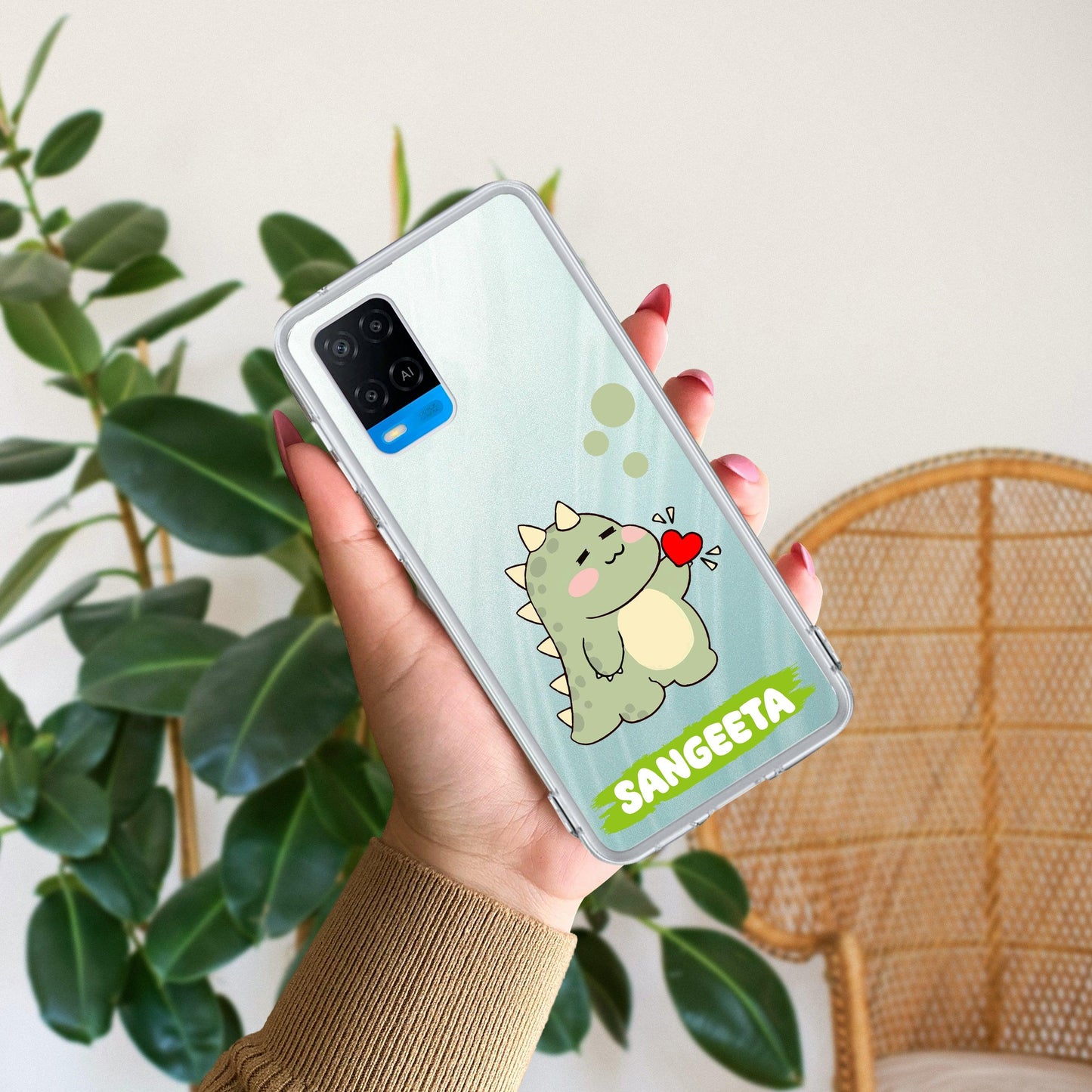 Mini Dino Customize Transparent Silicon Case For Oppo