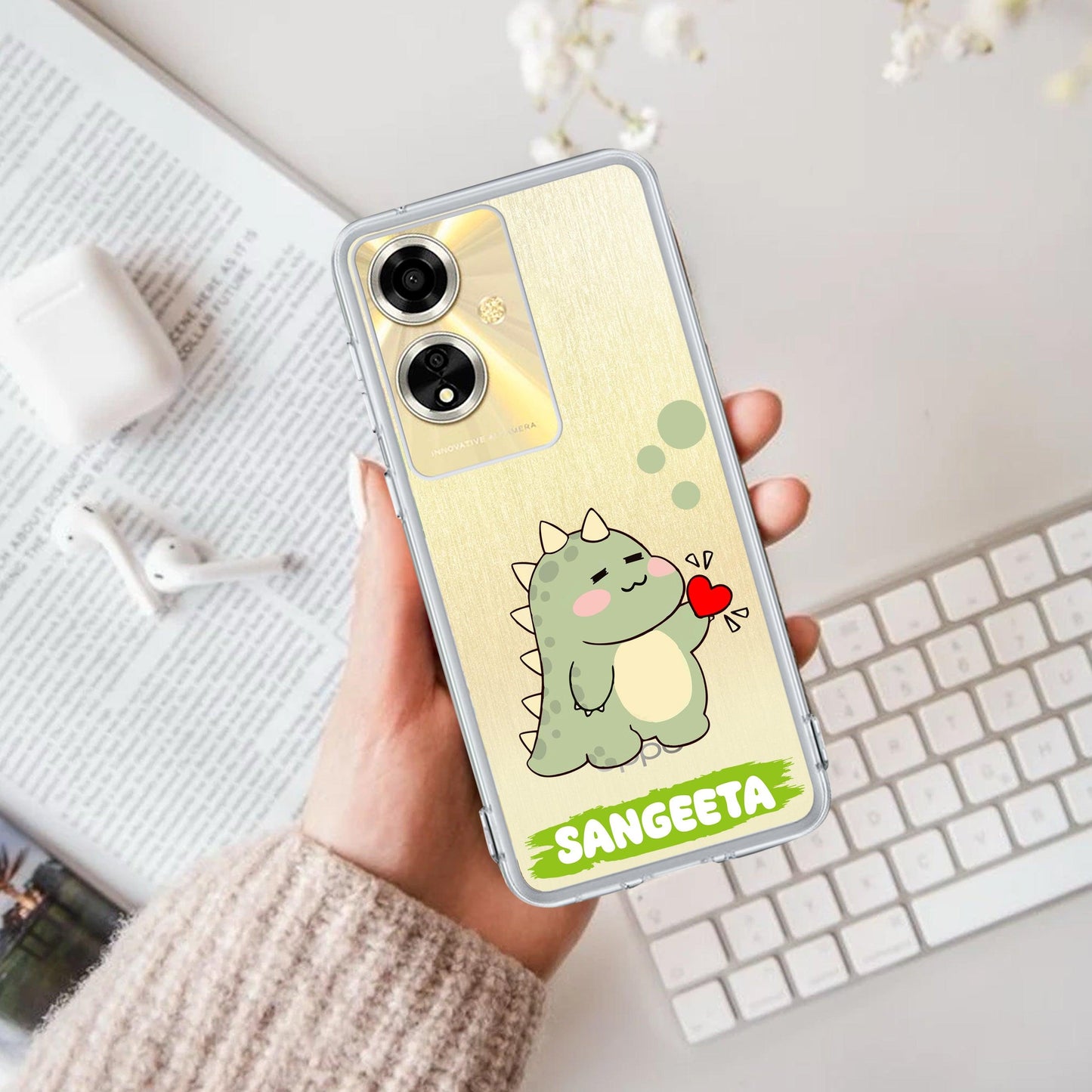 Mini Dino Customize Transparent Silicon Case For Oppo