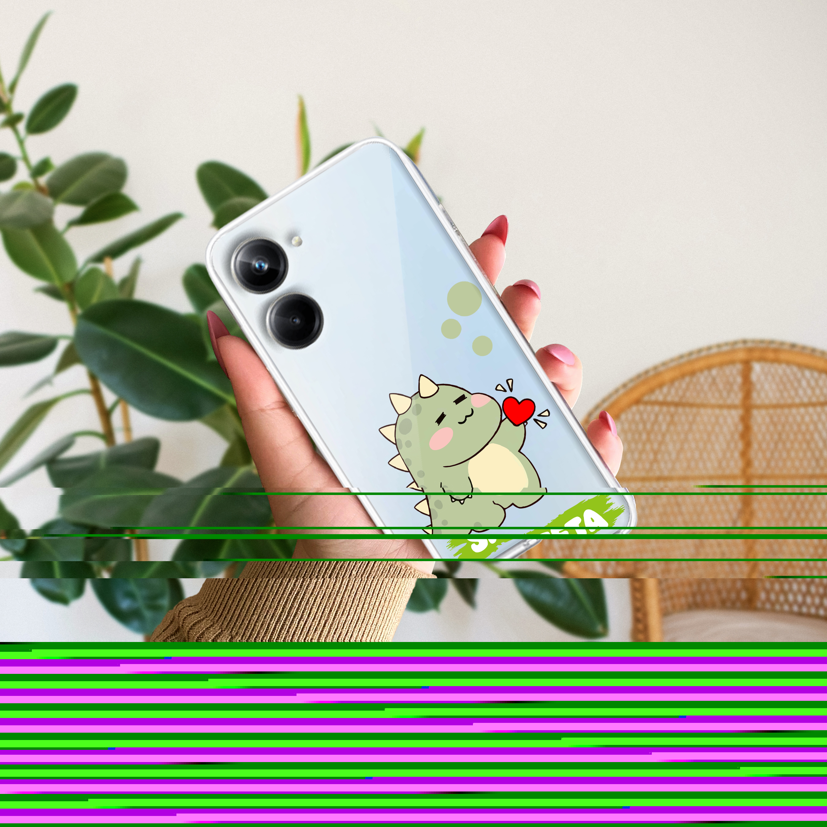 Mini Dino Customize Anti Yelllow Case For Realme 10 4G