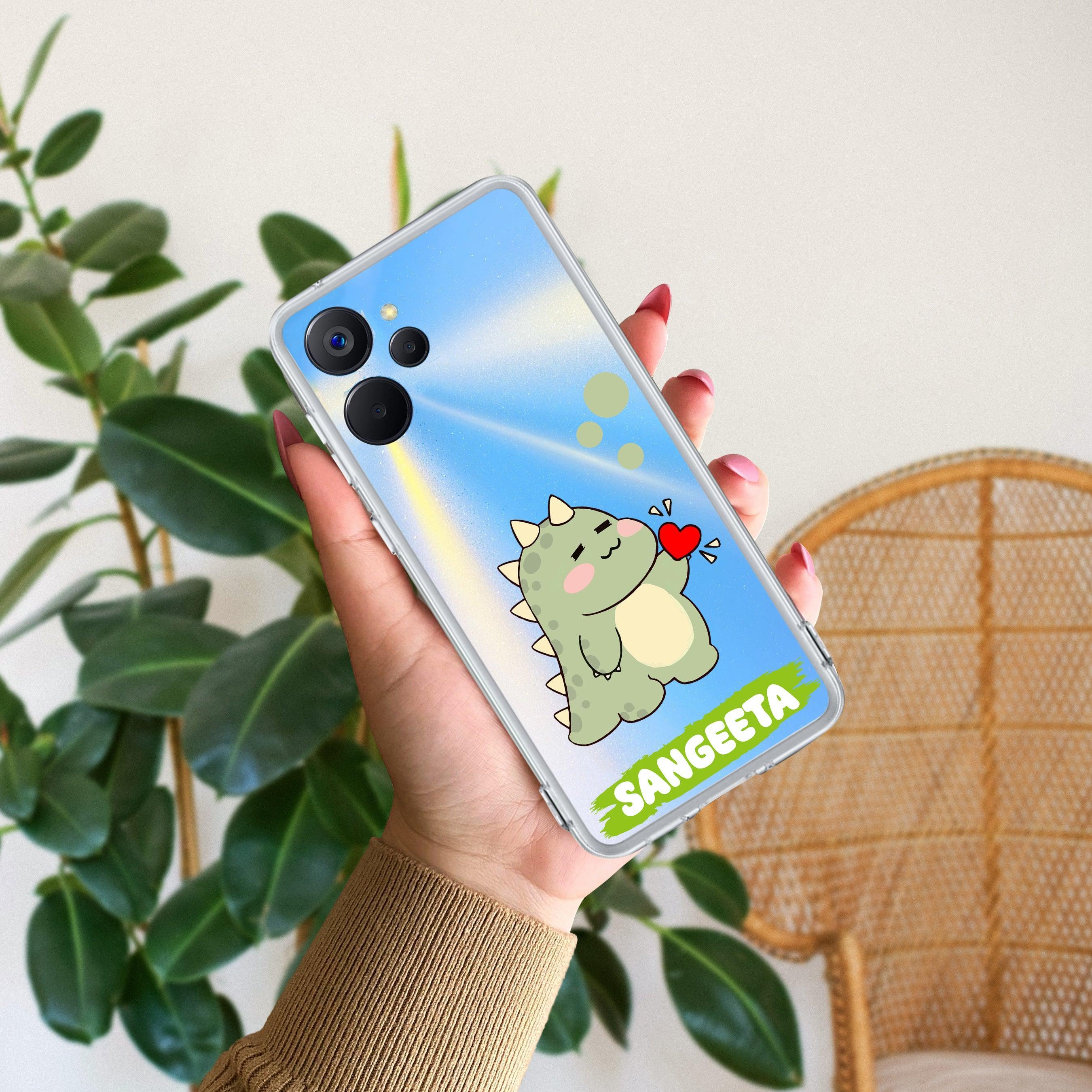 Mini Dino Customize Transparent Silicon Case For Realme Narzo 70x 5G