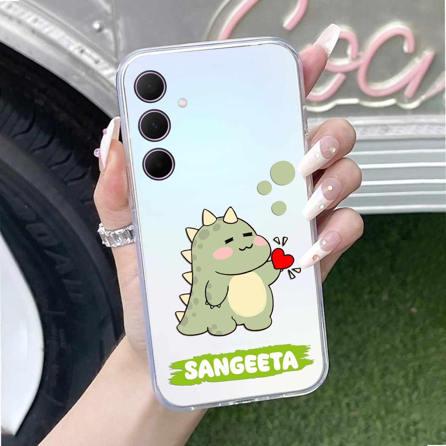Mini Dino Customize Transparent Silicon Case For Samsung
