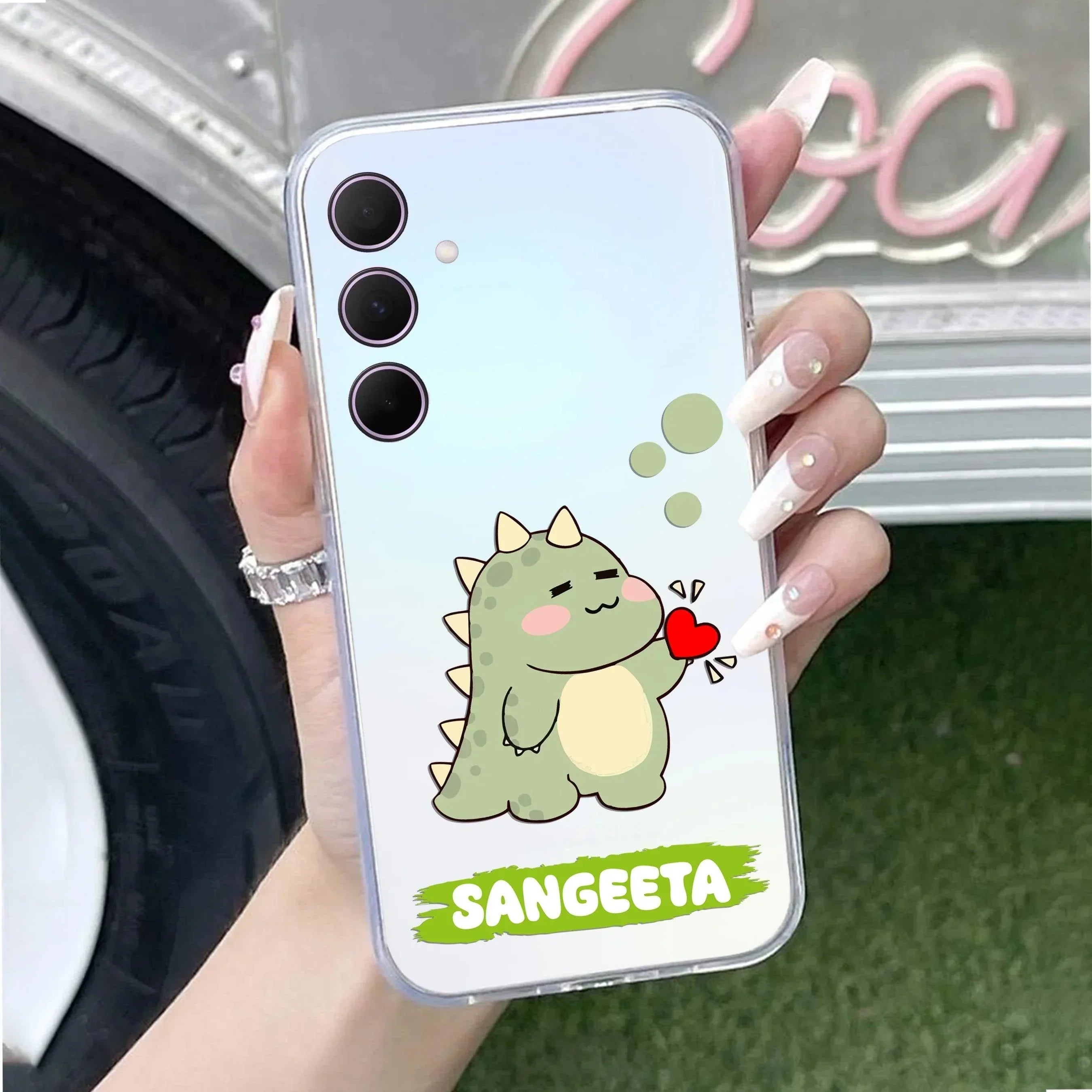 Mini Dino Customize Transparent Silicon Case For Samsung Galaxy M56 5G