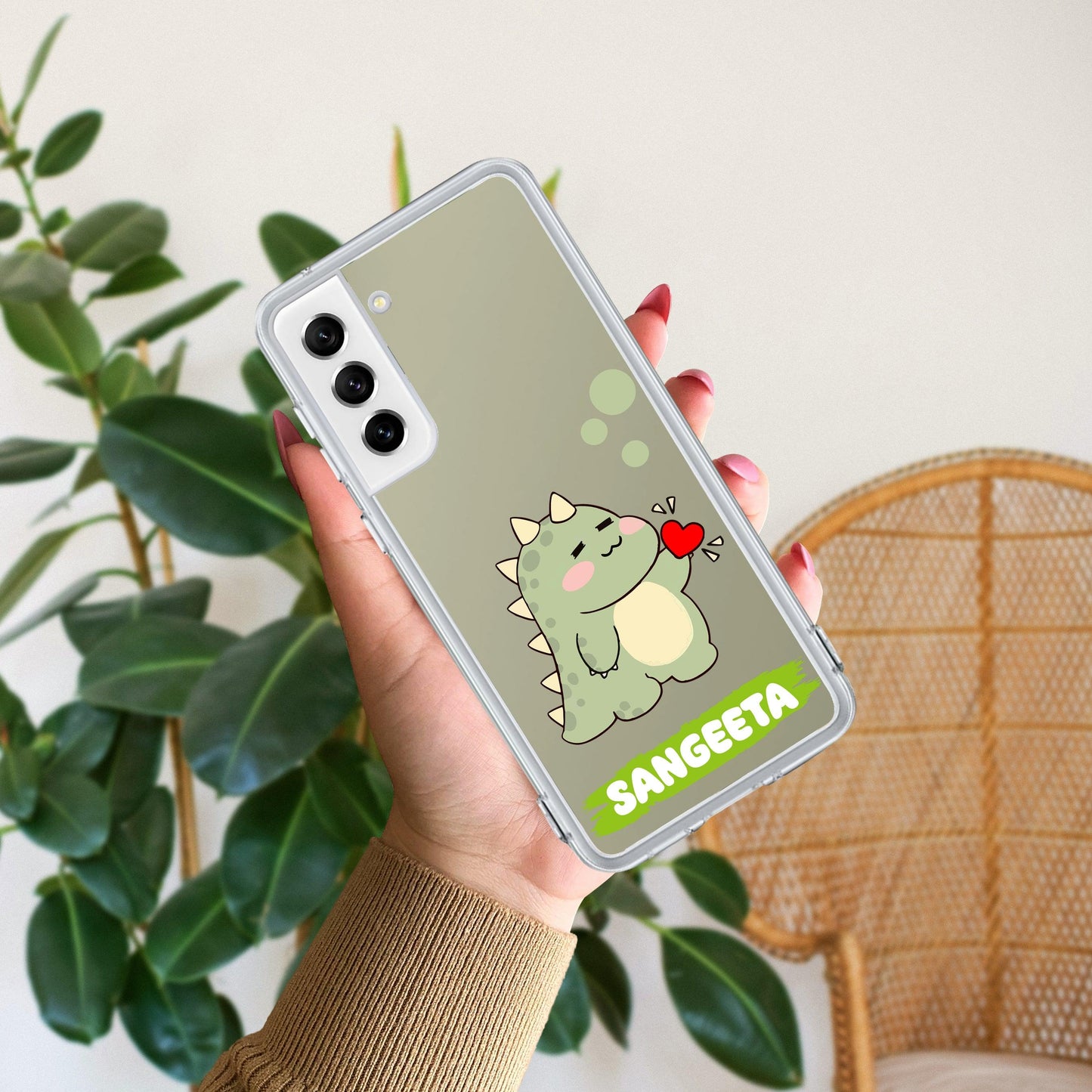 Mini Dino Customize Transparent Silicon Case For Samsung