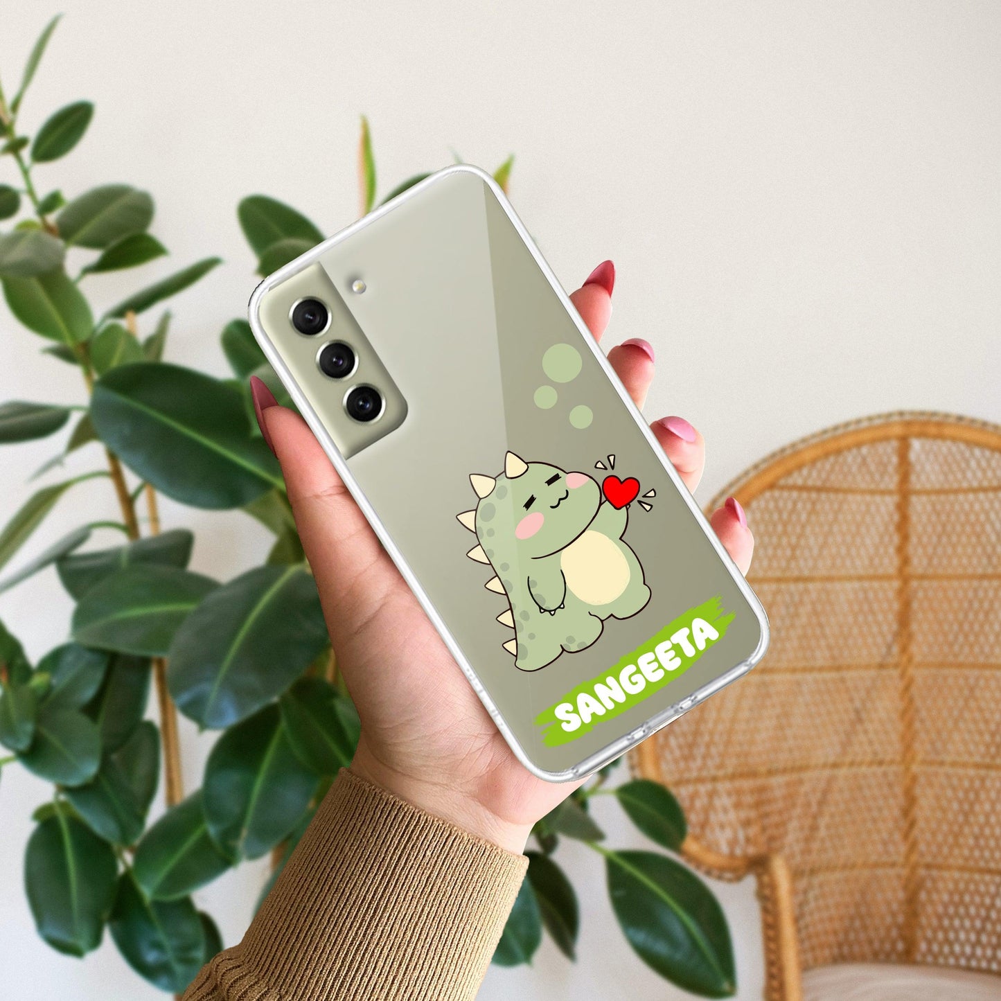 Mini Dino Customize Transparent Silicon Case For Samsung