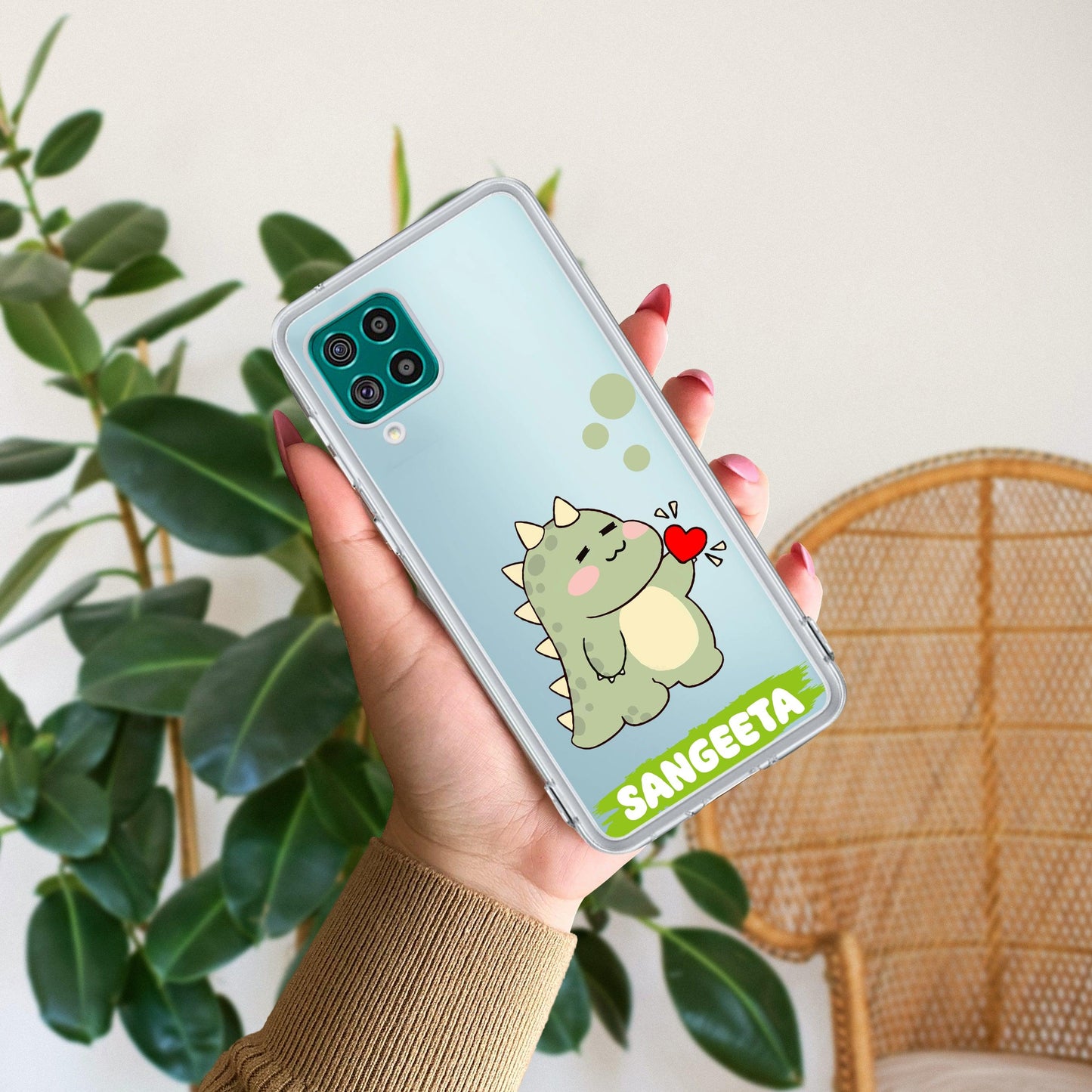 Mini Dino Customize Transparent Silicon Case For Samsung
