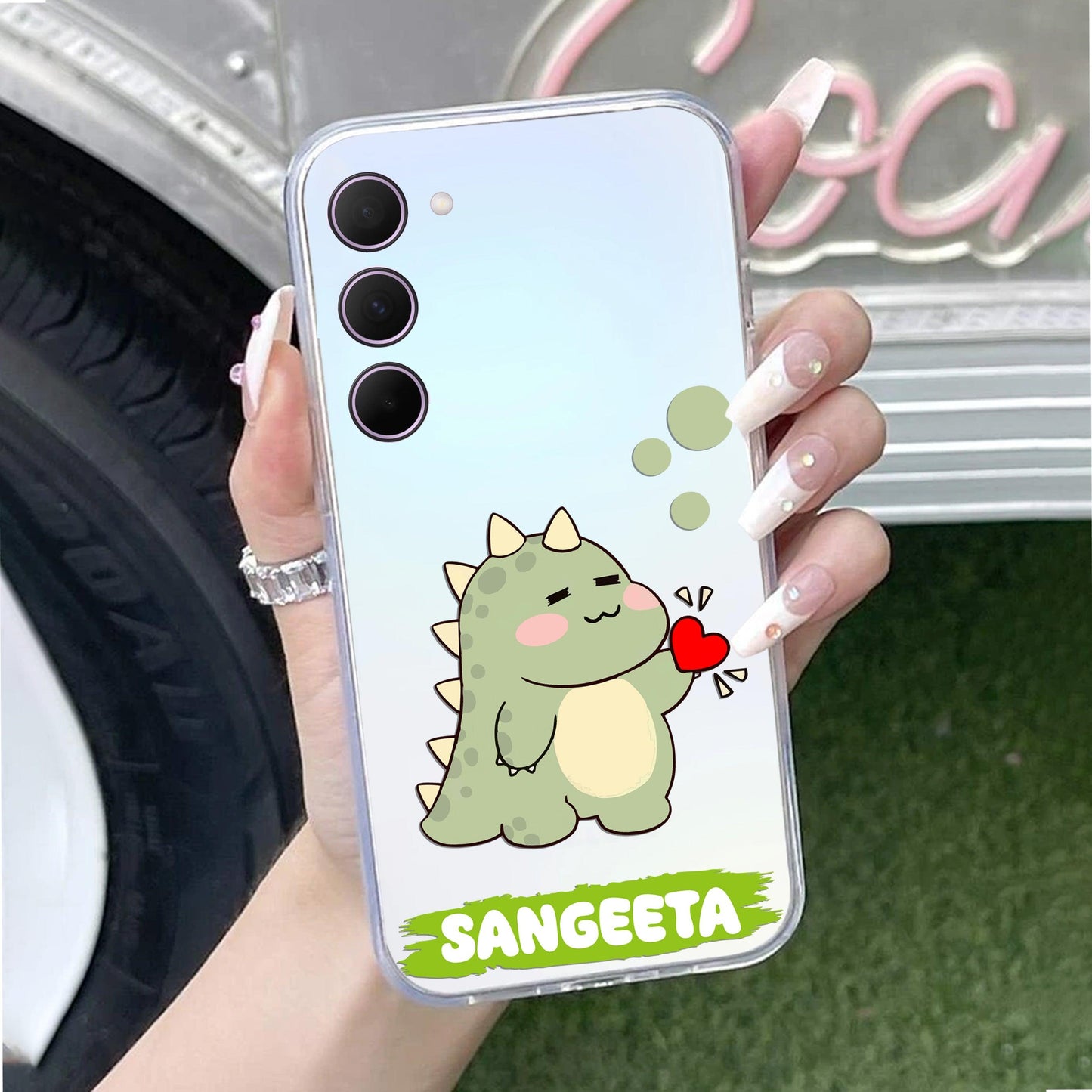 Mini Dino Customize Transparent Silicon Case For Samsung