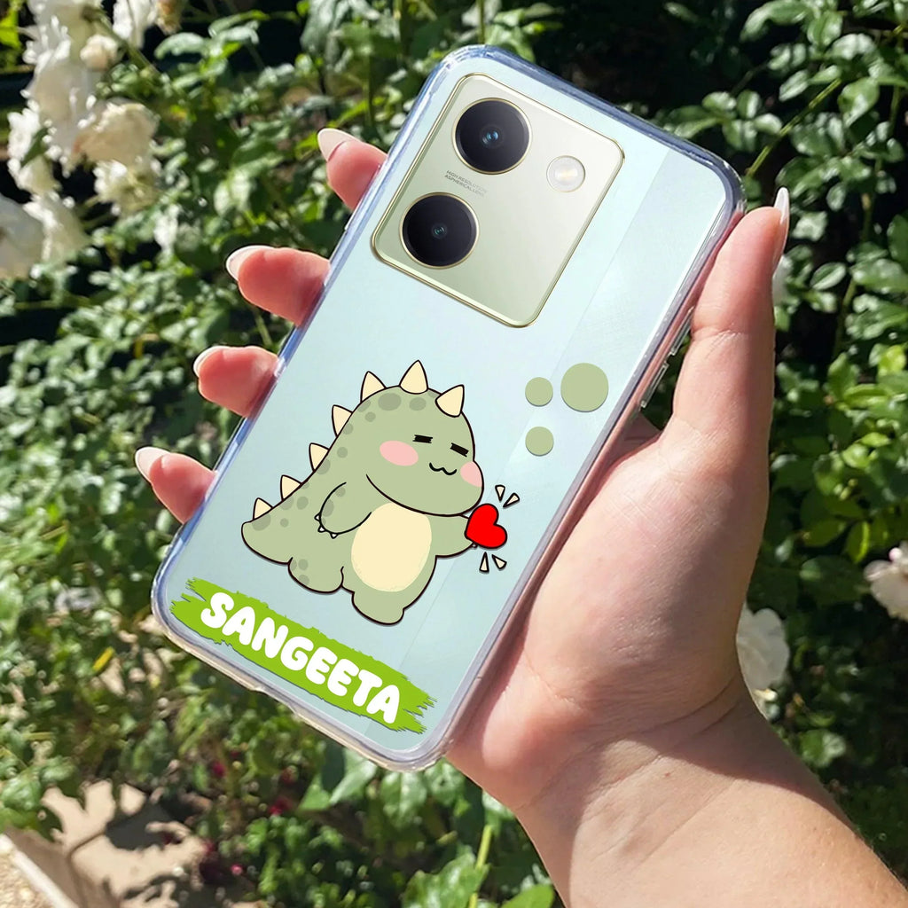 Mini Dino Customize Transparent Silicon Case For Vivo V29 Pro 5G