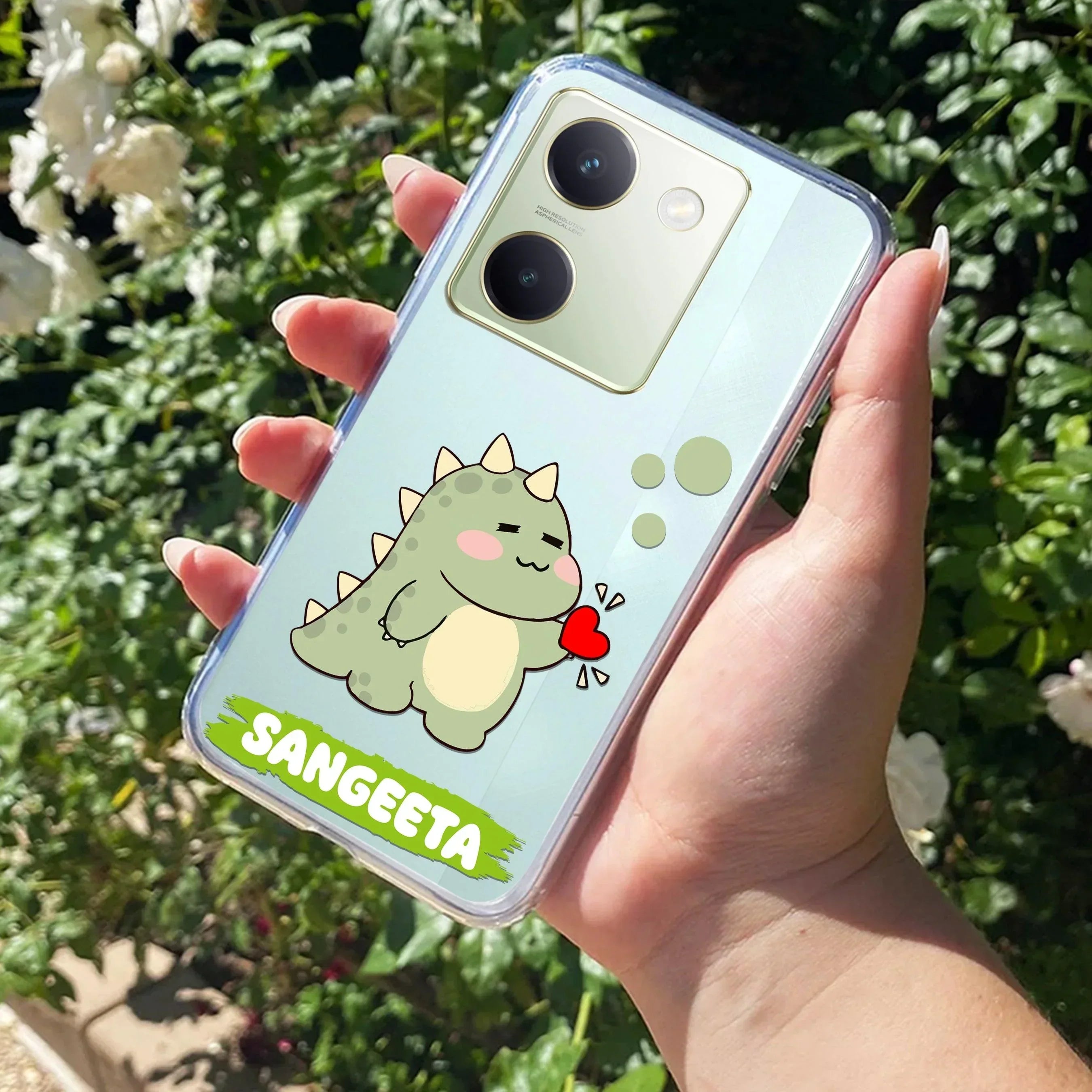 Mini Dino Customize Transparent Silicon Case For Vivo V29 Pro 5G