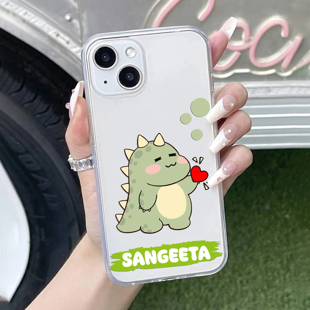 Mini Dino  Customize Transparent Silicon Case For iPhone 14 Pro