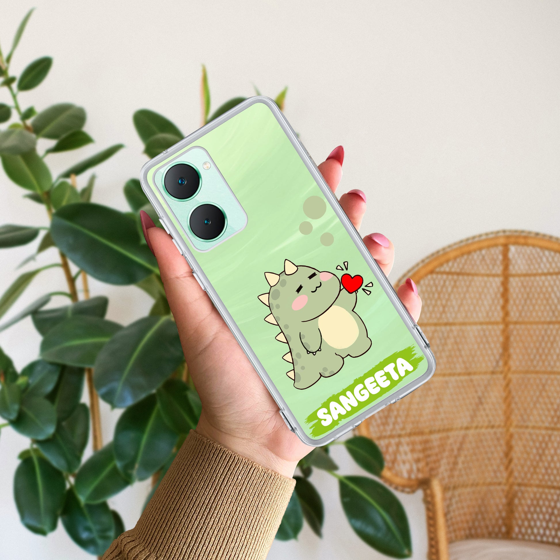 Mini Dino Customize Transparent Silicon Case For iQOO ShopOnCliQ