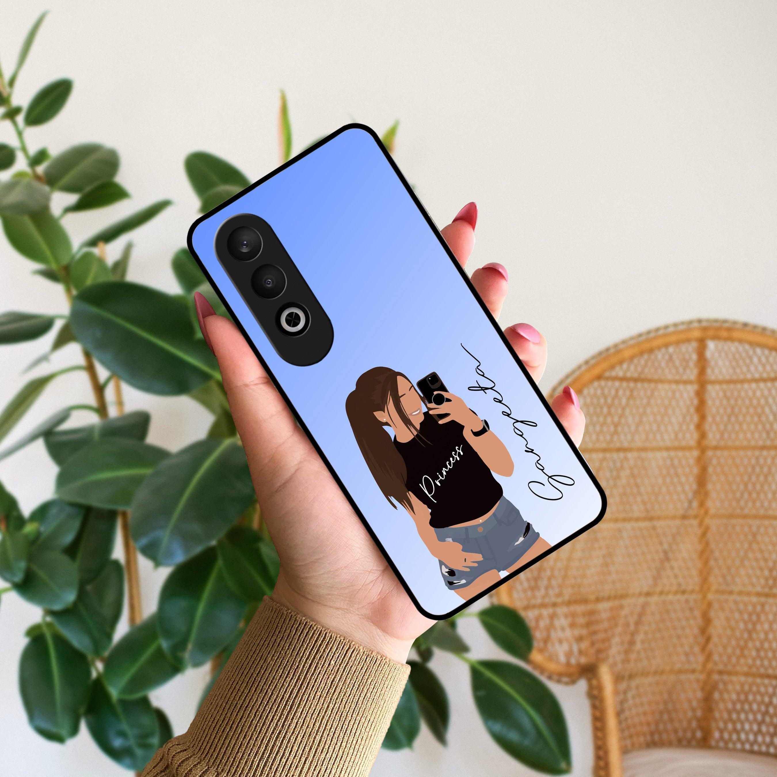 Mobile Girl Glass Case Cover For OnePlus - ShopOnCliQ