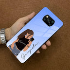 Mobile Girl Glass Case Cover For Poco - ShopOnCliQ