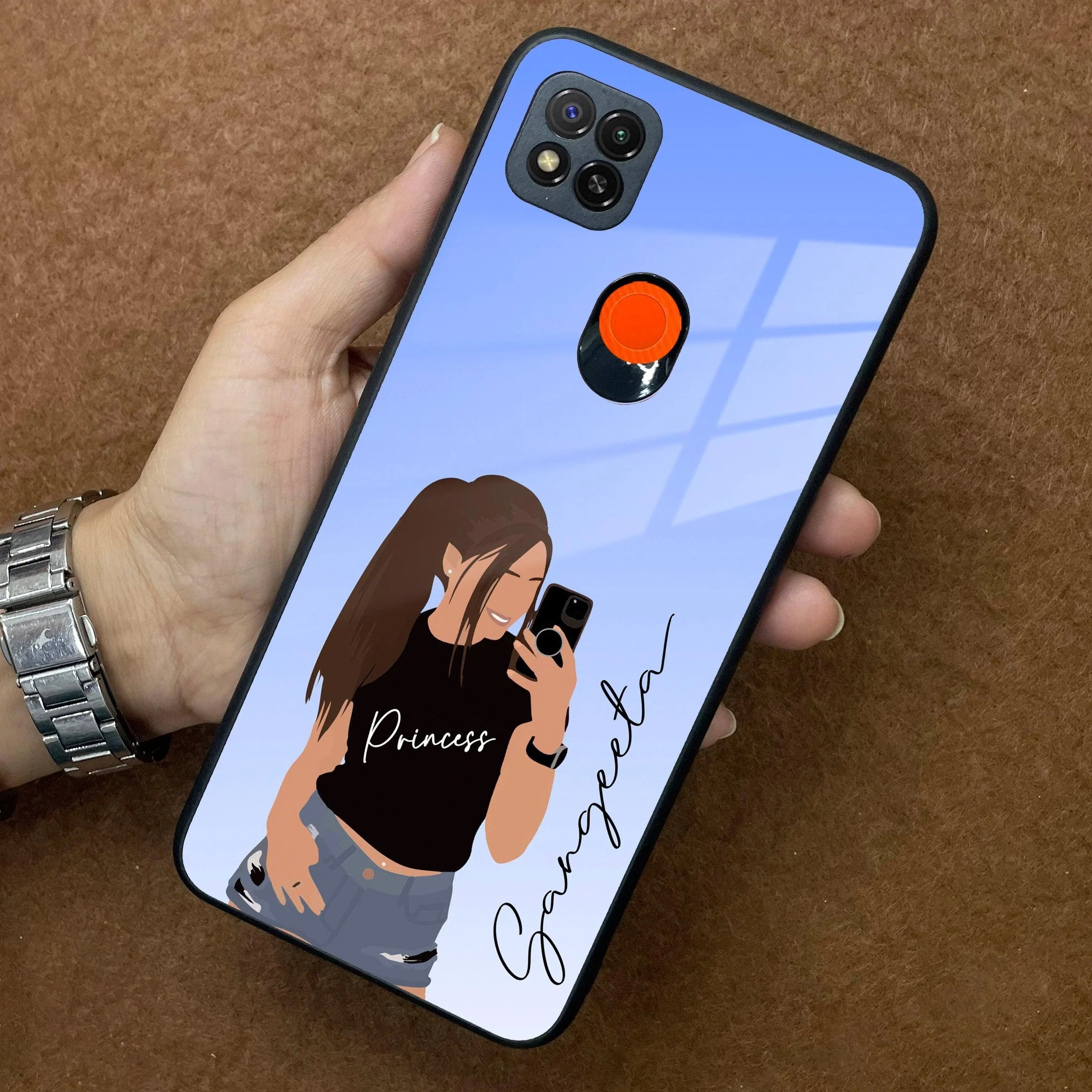 Mobile Girl Glass Case Cover For Poco - ShopOnCliQ