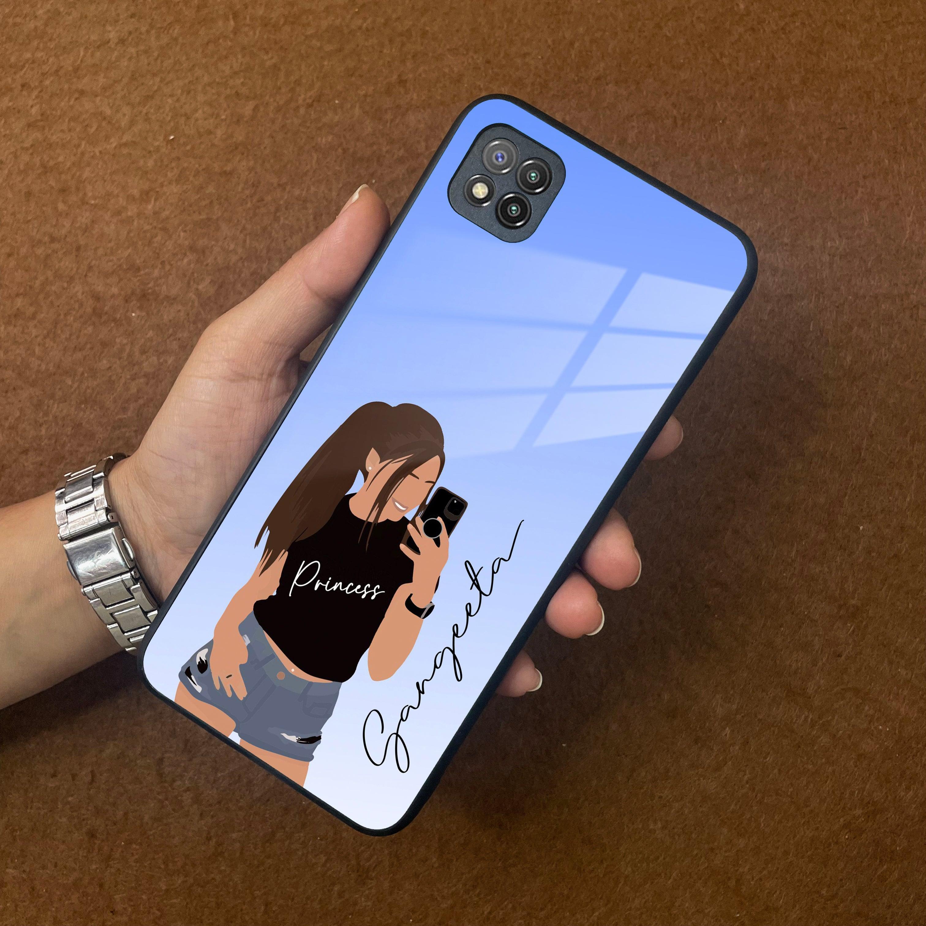 Mobile Girl Glass Case Cover For Poco - ShopOnCliQ