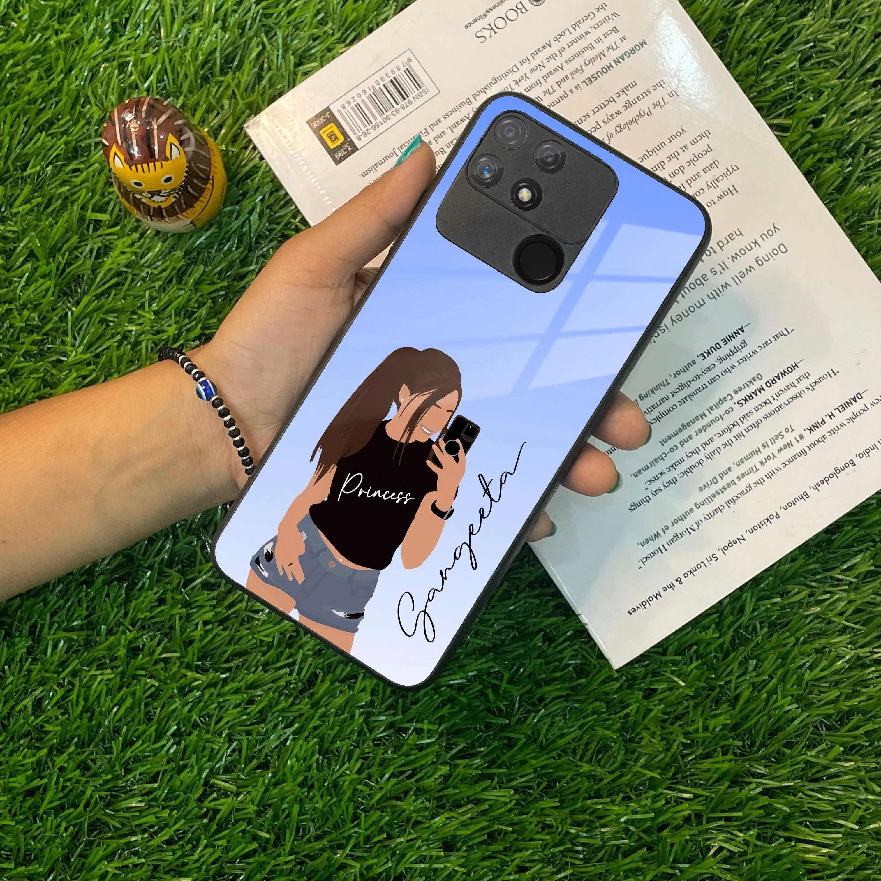 Mobile Girl Glass Case Cover For Realme/Narzo - ShopOnCliQ