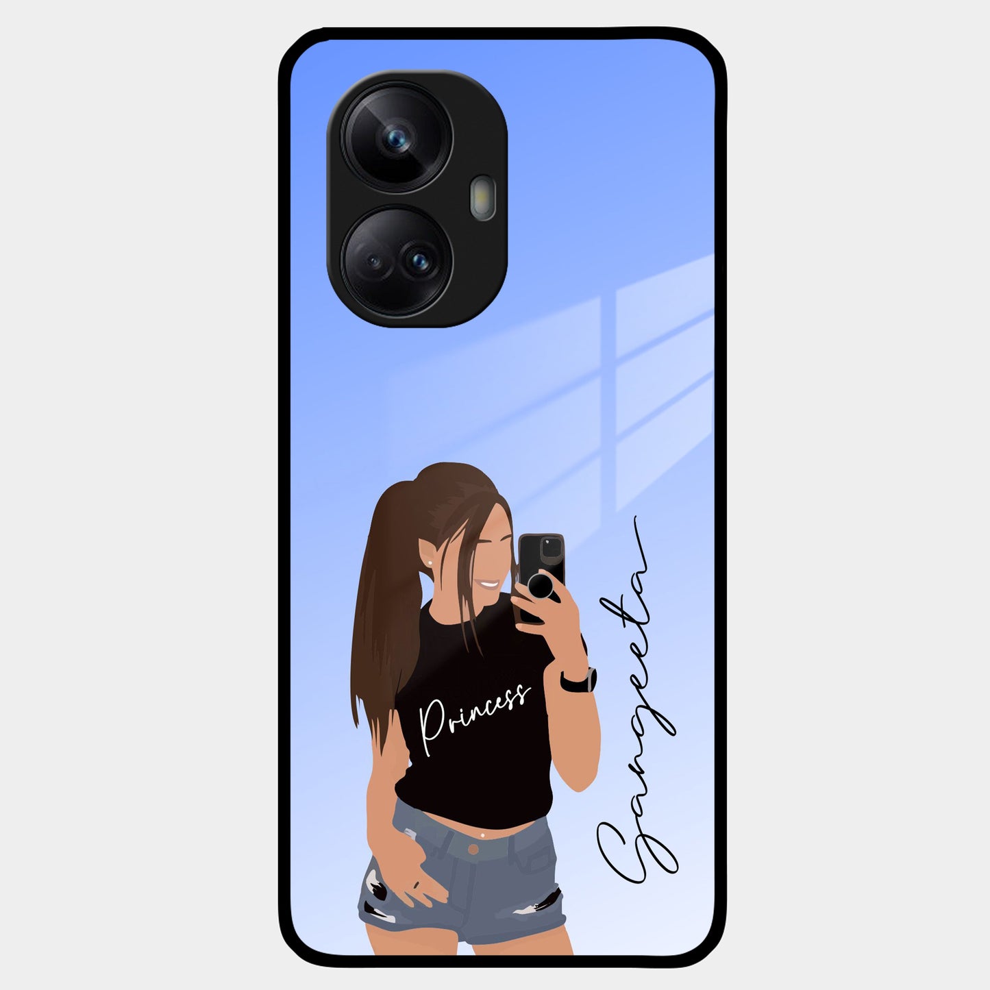 Mobile Girl Glass Case Cover For Realme/Narzo ShopOnCliQ