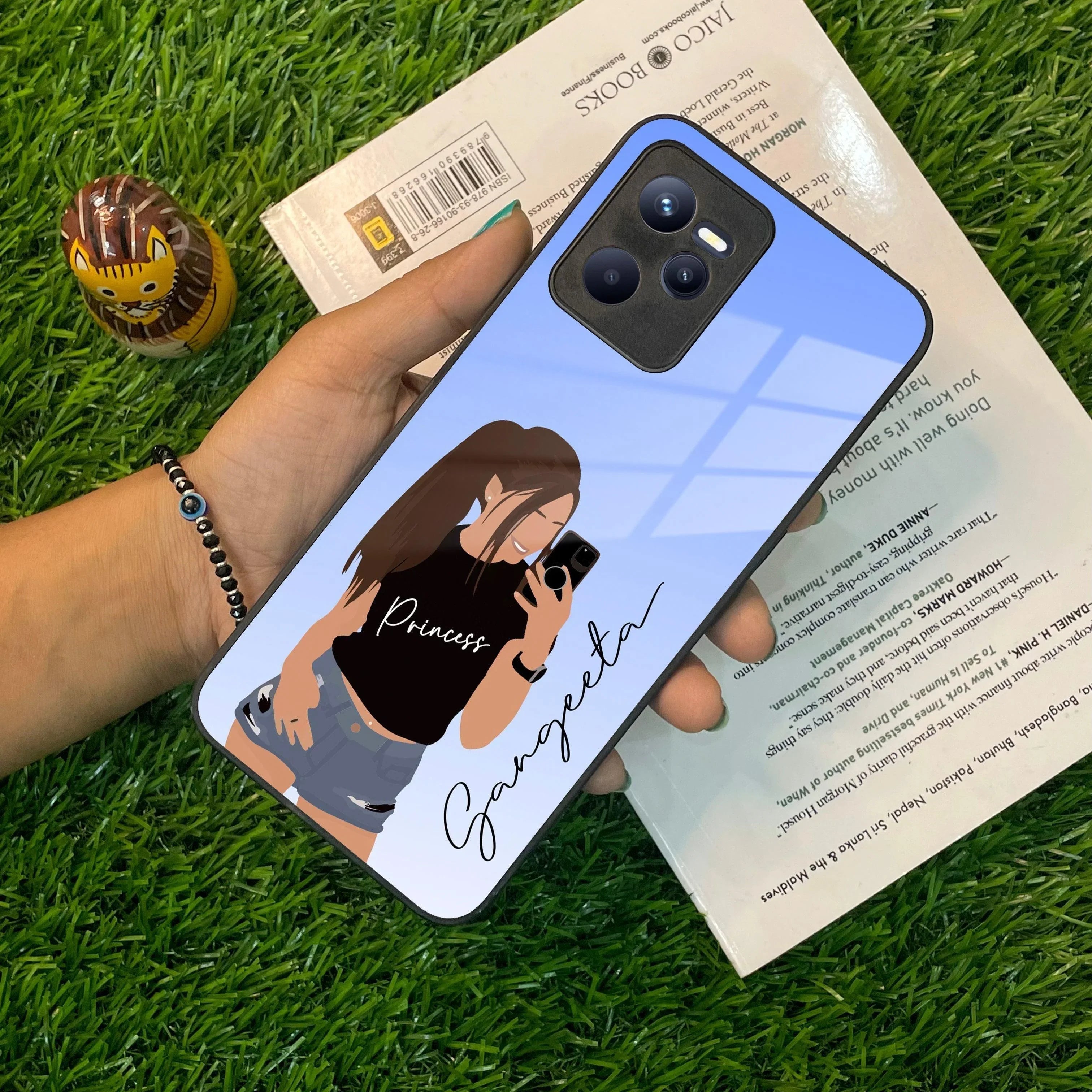 Mobile Girl Glass Case Cover For Realme/Narzo - ShopOnCliQ
