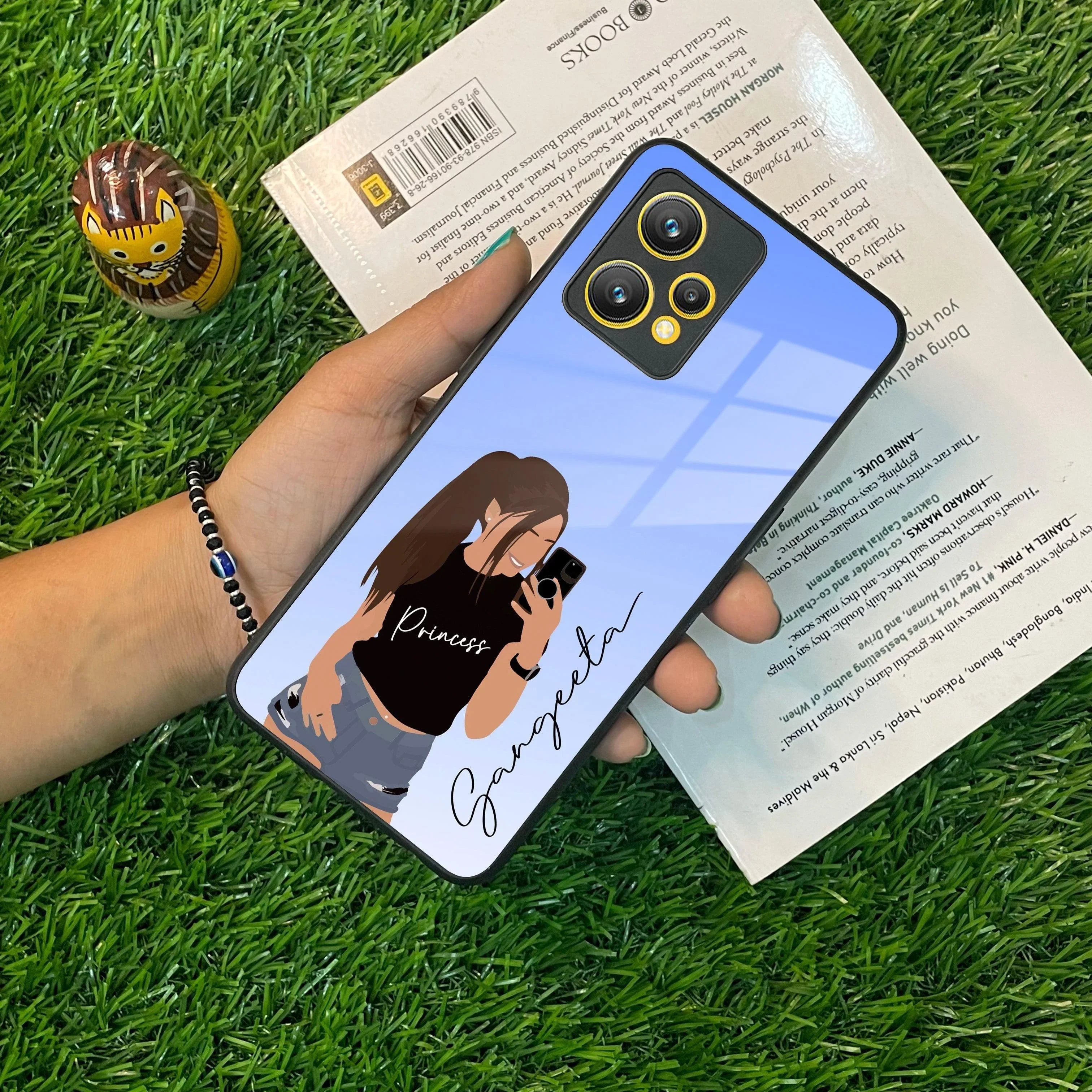 Mobile Girl Glass Case Cover For Realme/Narzo - ShopOnCliQ